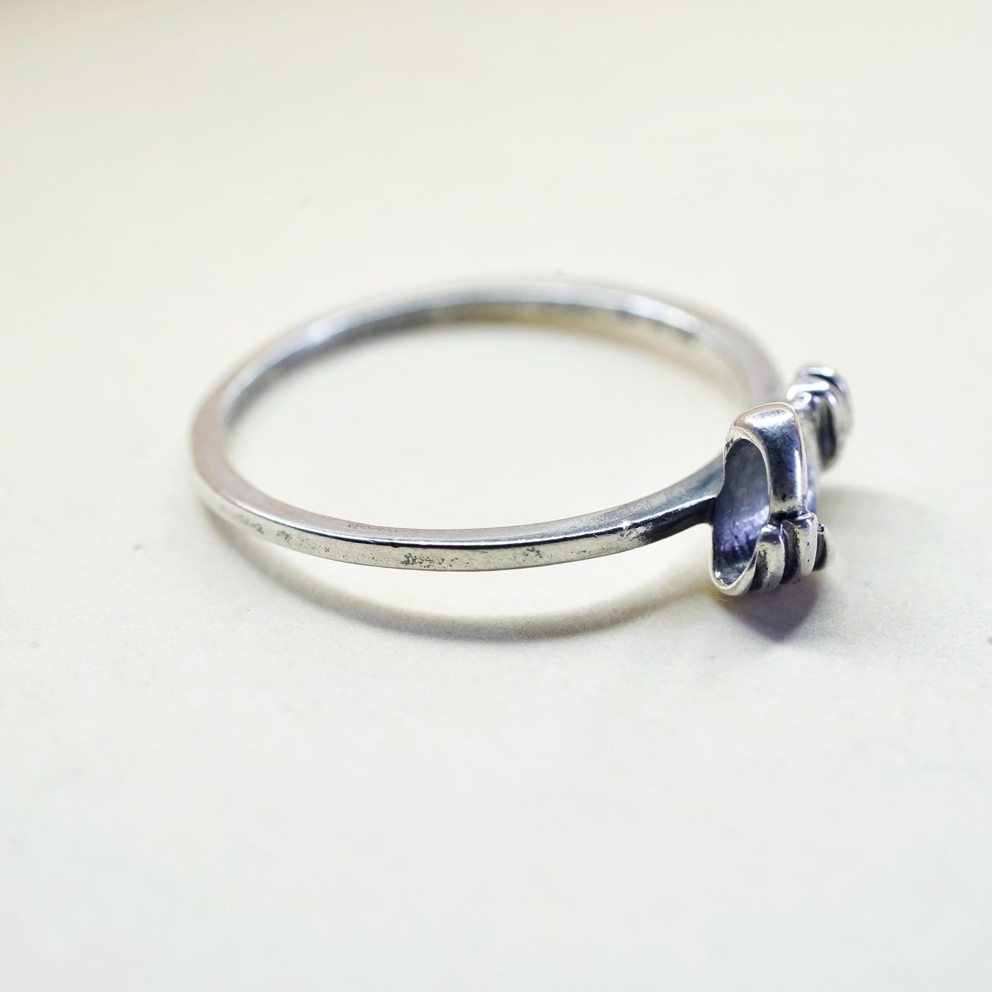 Size 6.25, vintage Sterling silver handmade ring, 925 hand stackable band