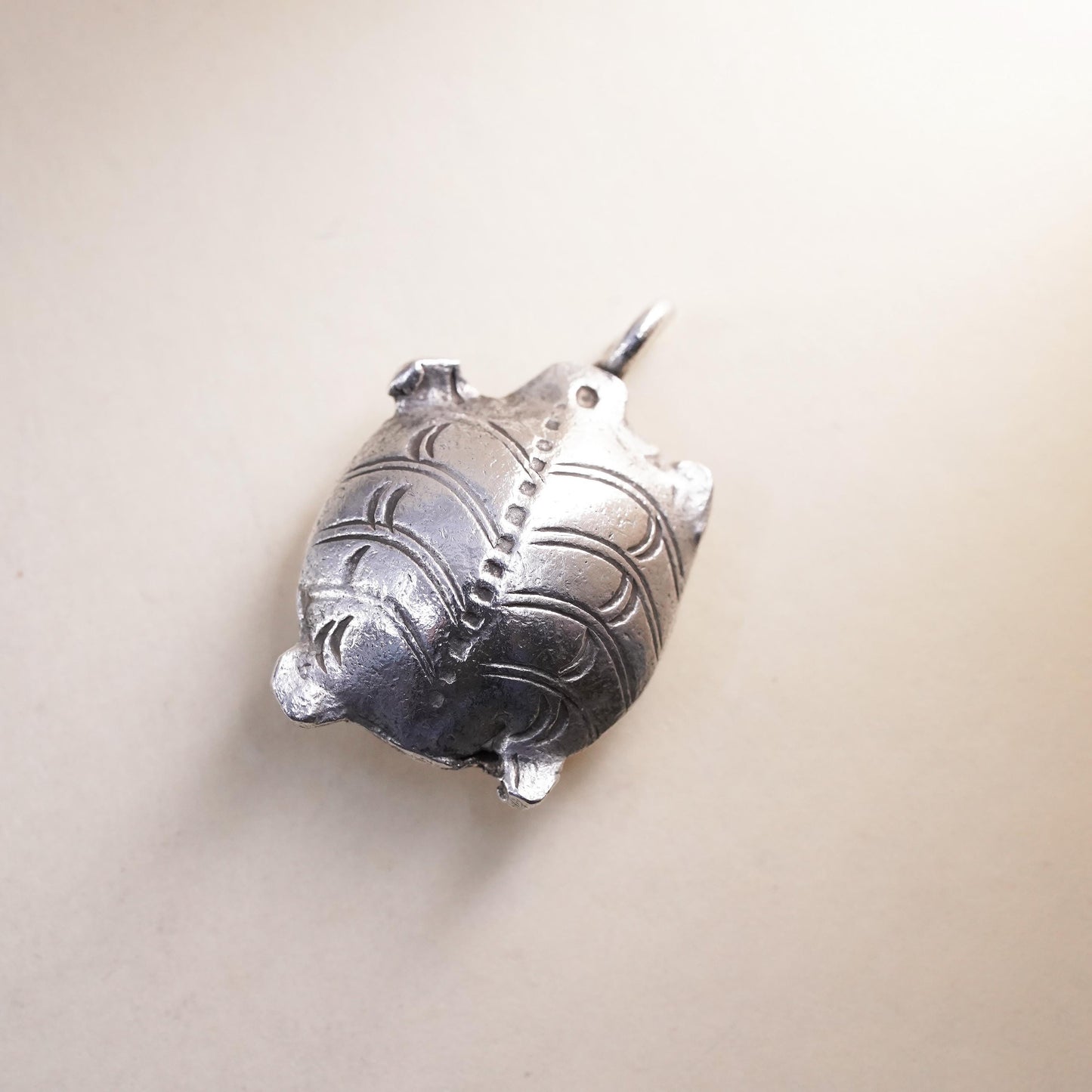 Vintage southwestern sterling silver handmade pendant, 925 turtle charm