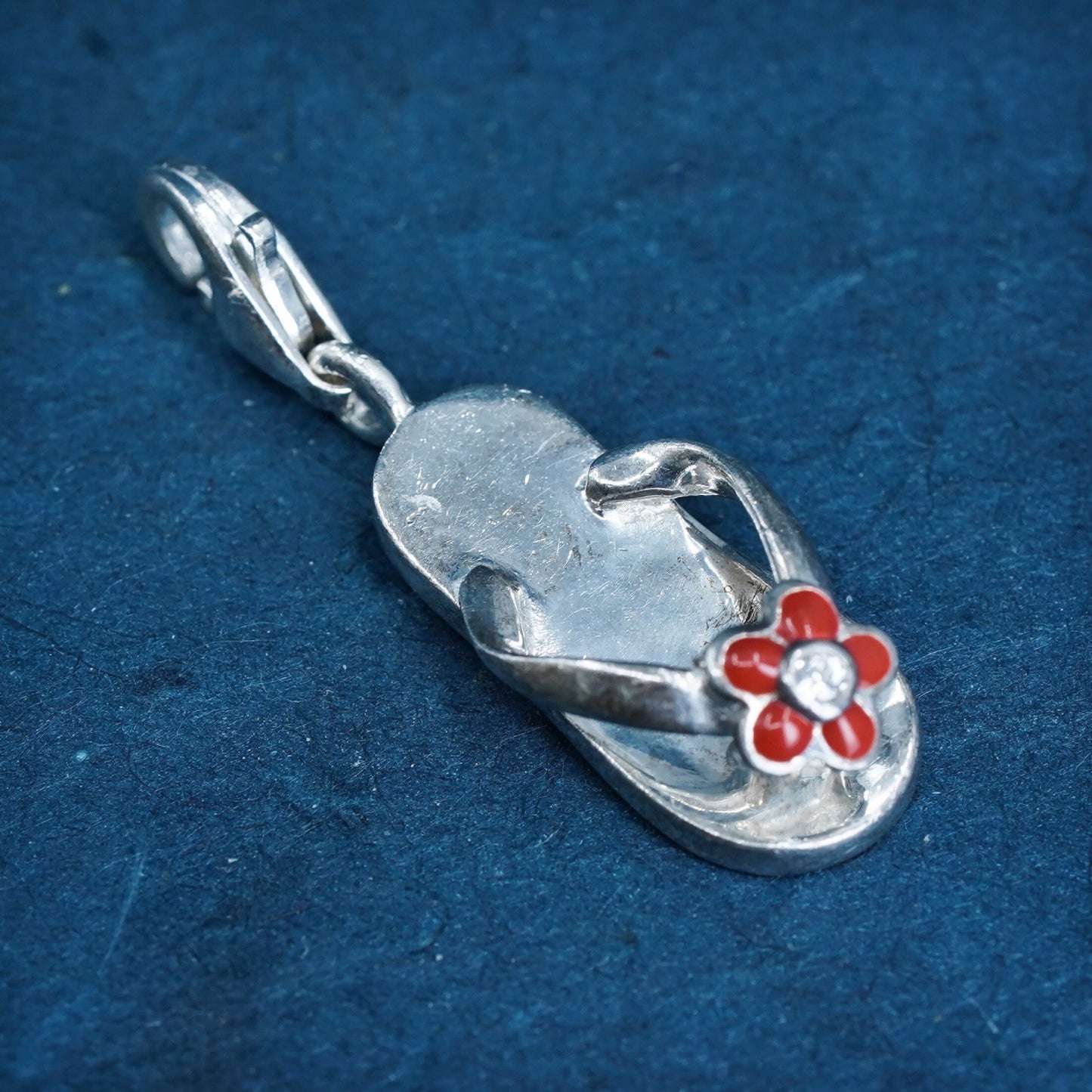Vintage Thomas Sabo Sterling Silver enamel sandal Pendant with flower