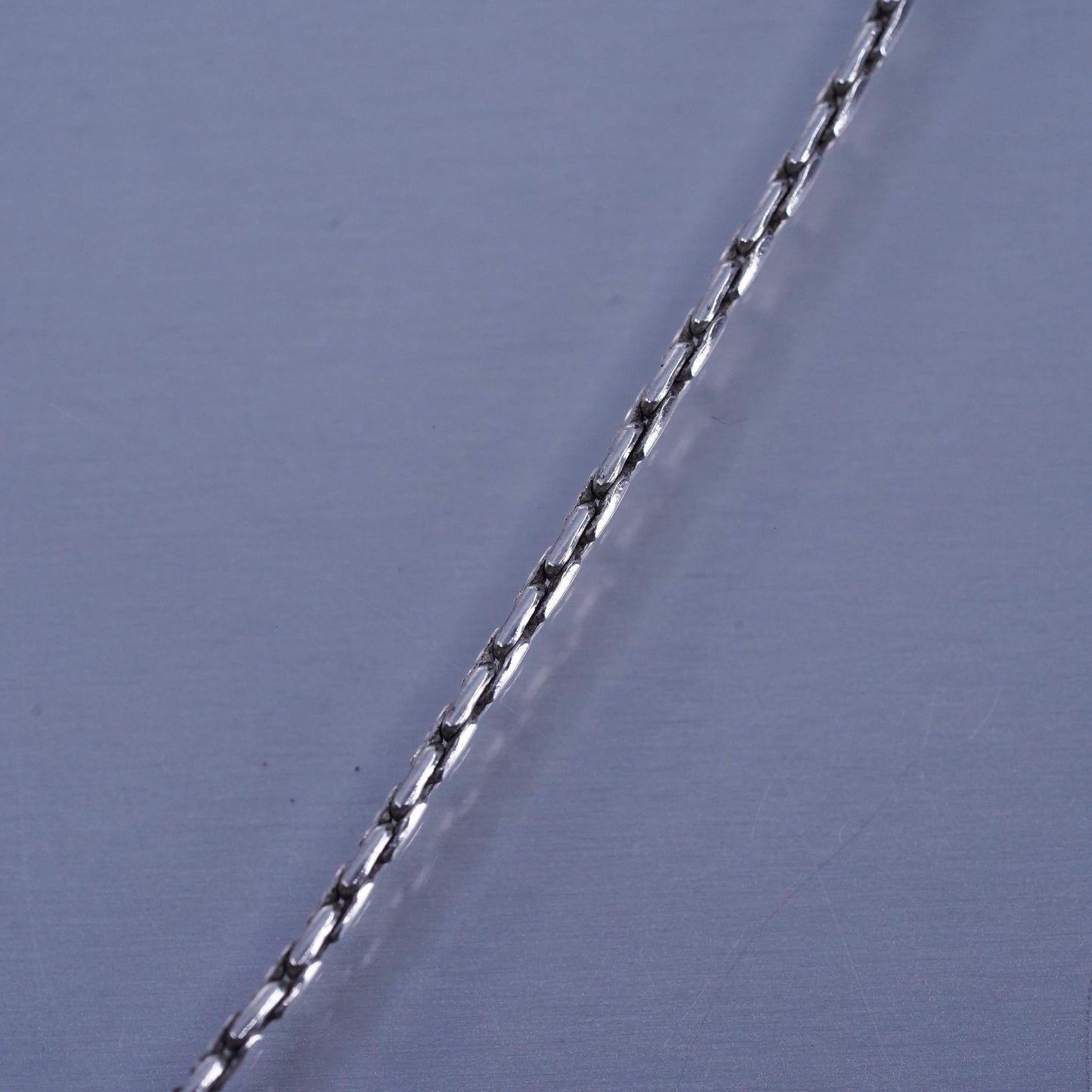 16” 1mm, vintage Sterling 925 silver textured snake chain necklace