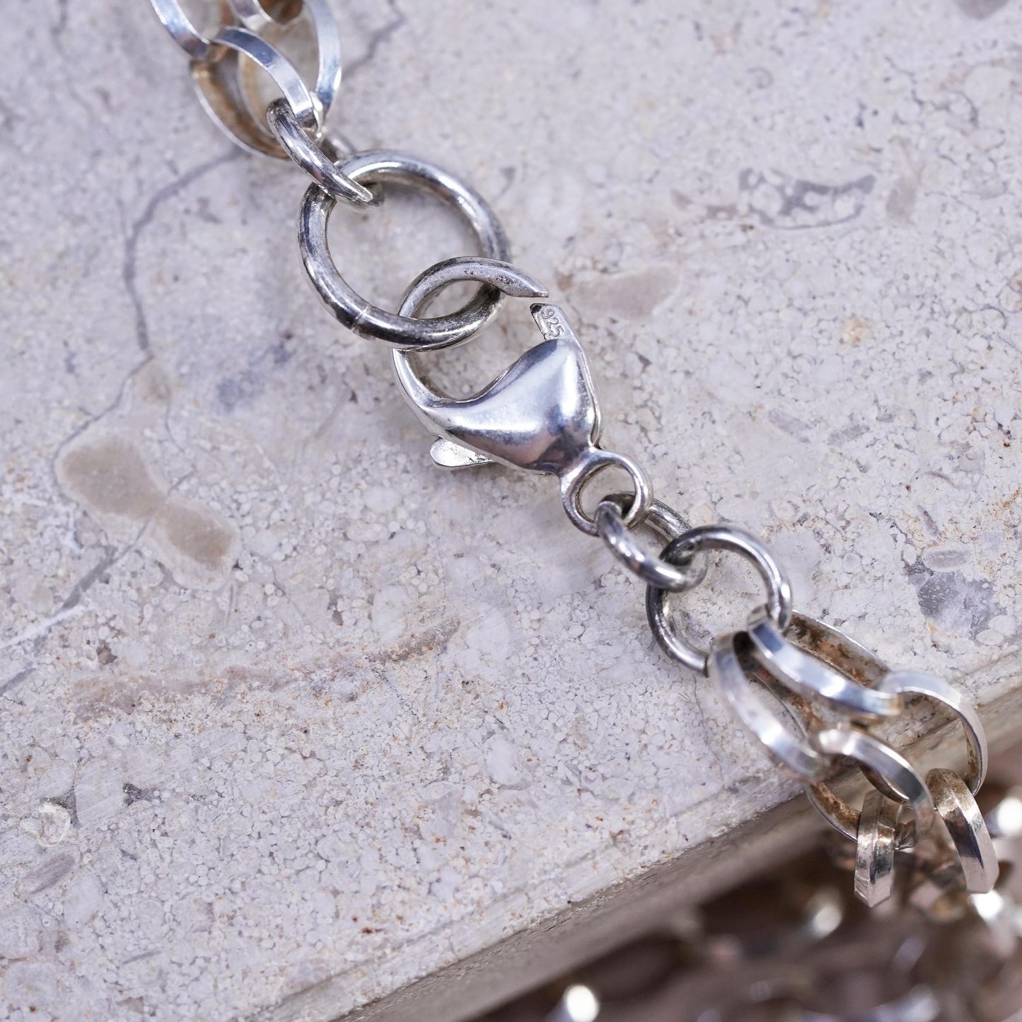 Sterling silver necklace, double strands 925 oval chain leaves pendant pearl