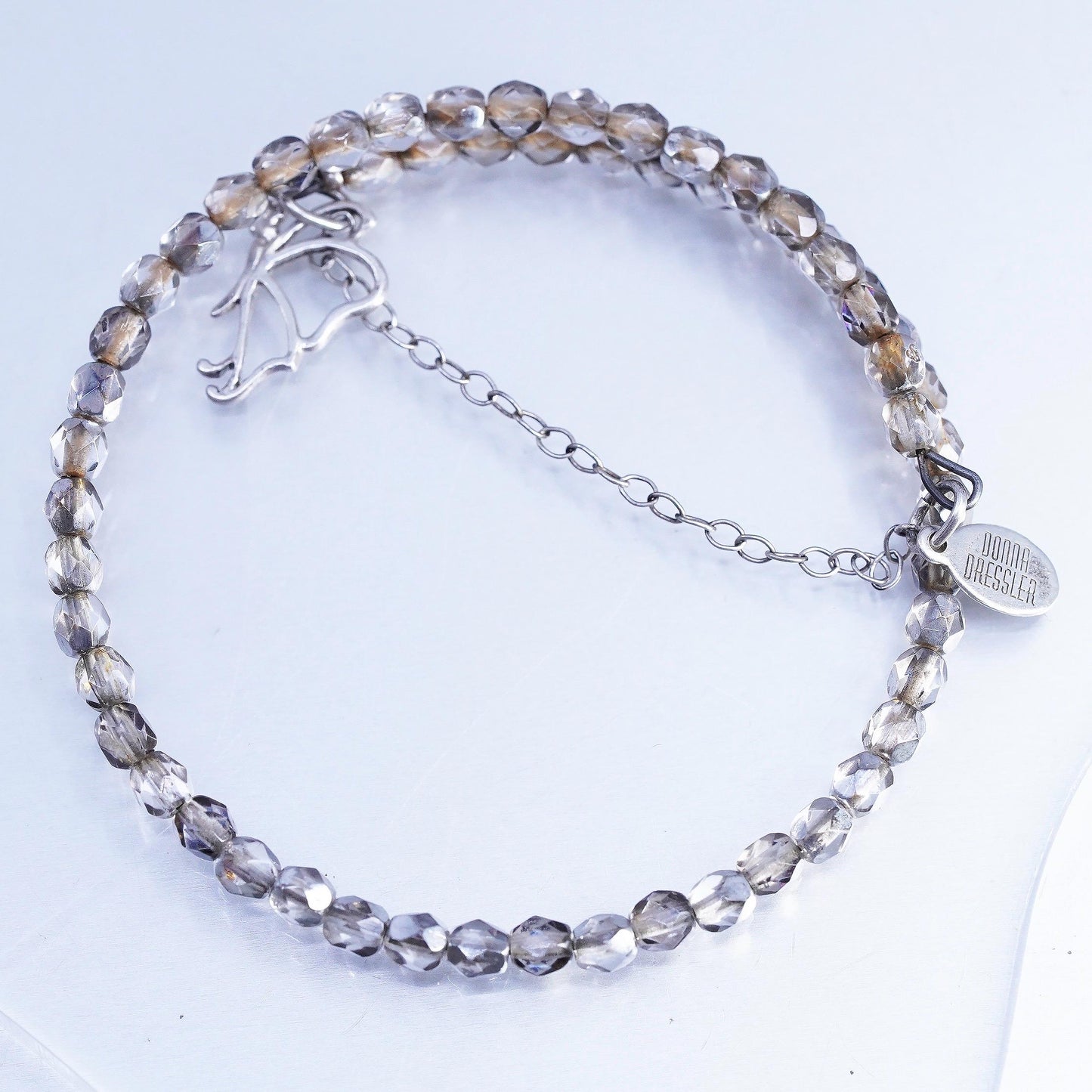 7.25" Crystal 925 Sterling Silver Donna Dressler Wrap Bracelet Bangle butterfly