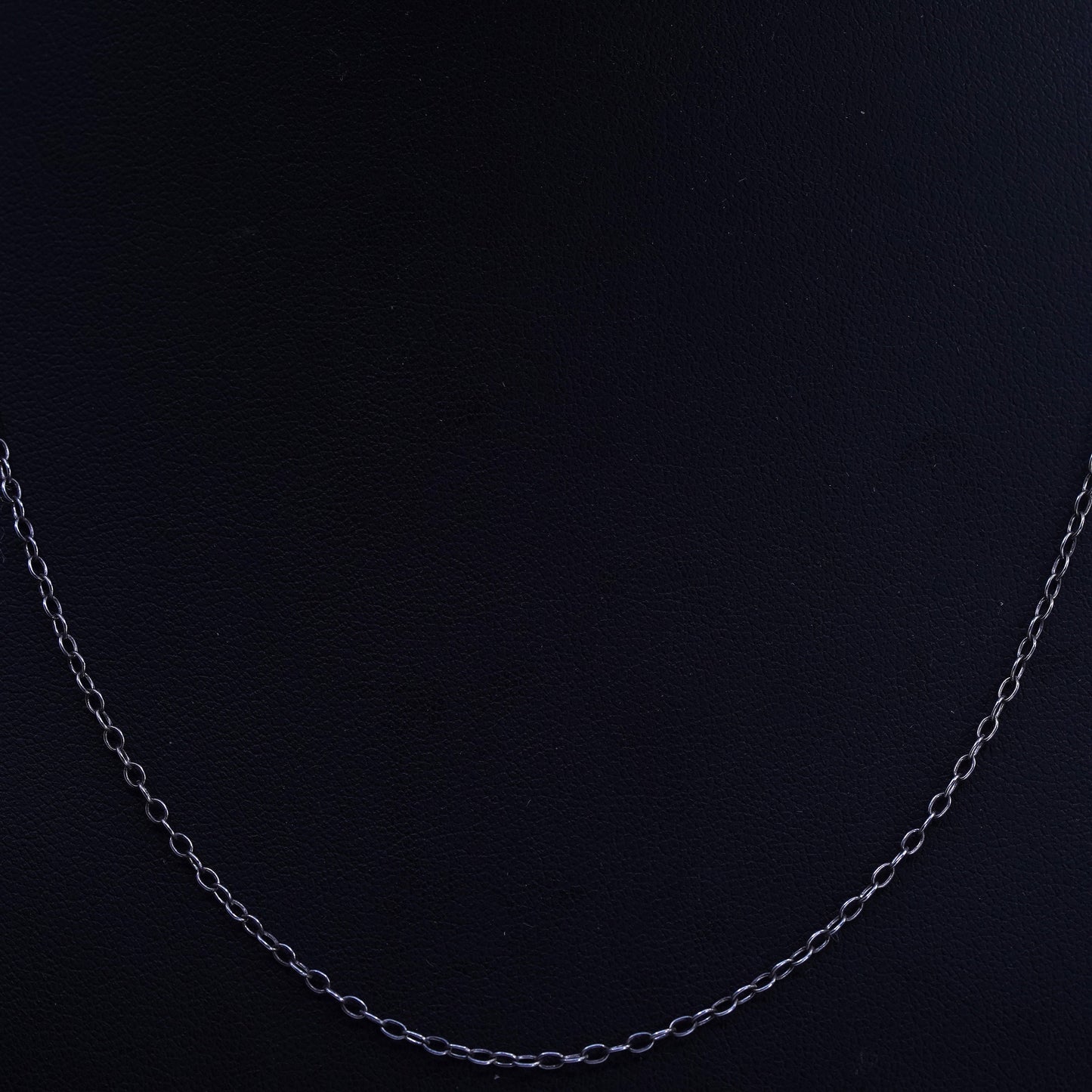 18” 1mm, vintage Sterling 925 silver circle chain necklace