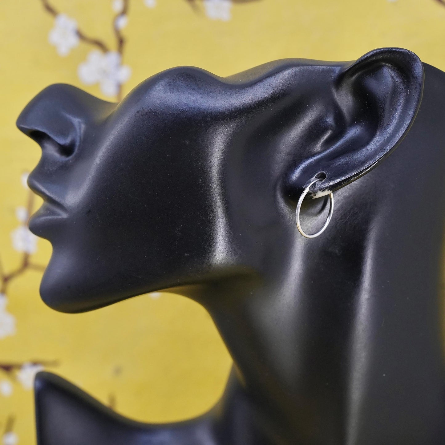 0.75”, Vintage Sterling silver handmade earrings, 925 hoops