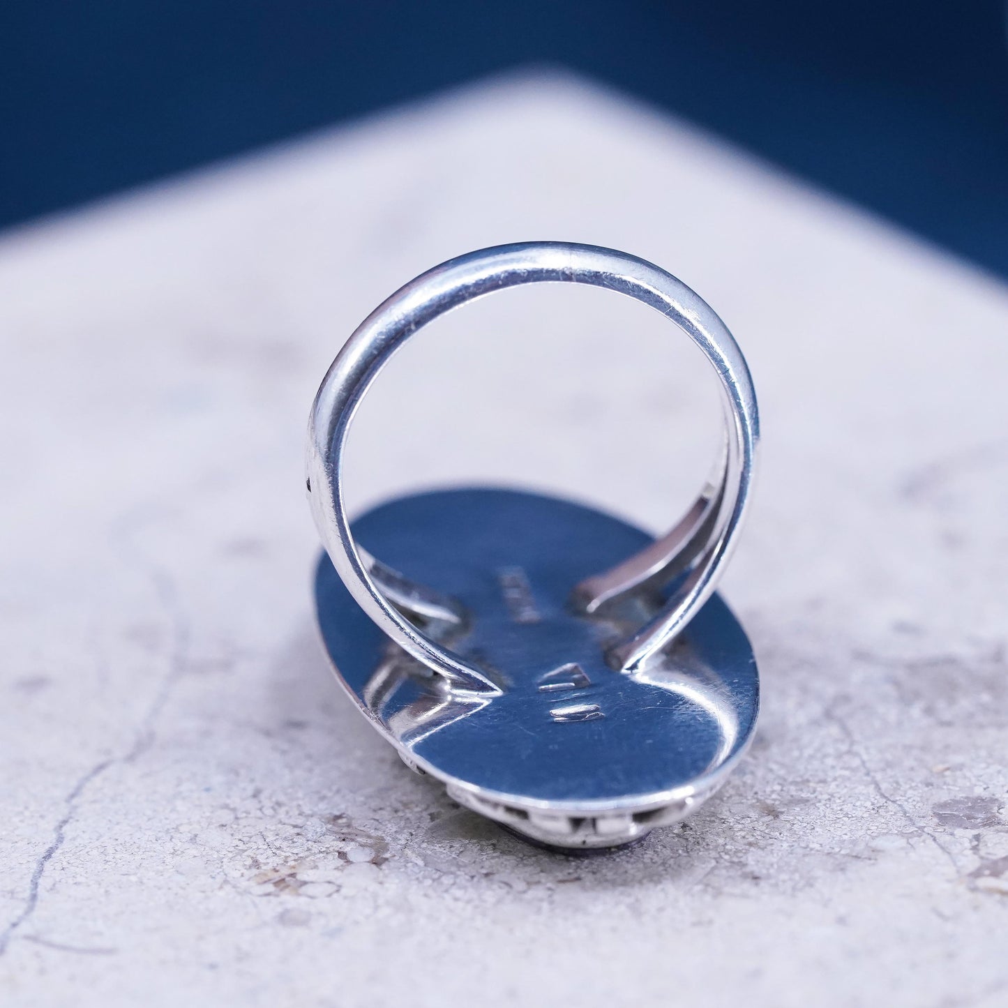 Size 7.5, VTG Navajo Margaret Lee ML Sterling 925 silver ring, Native American