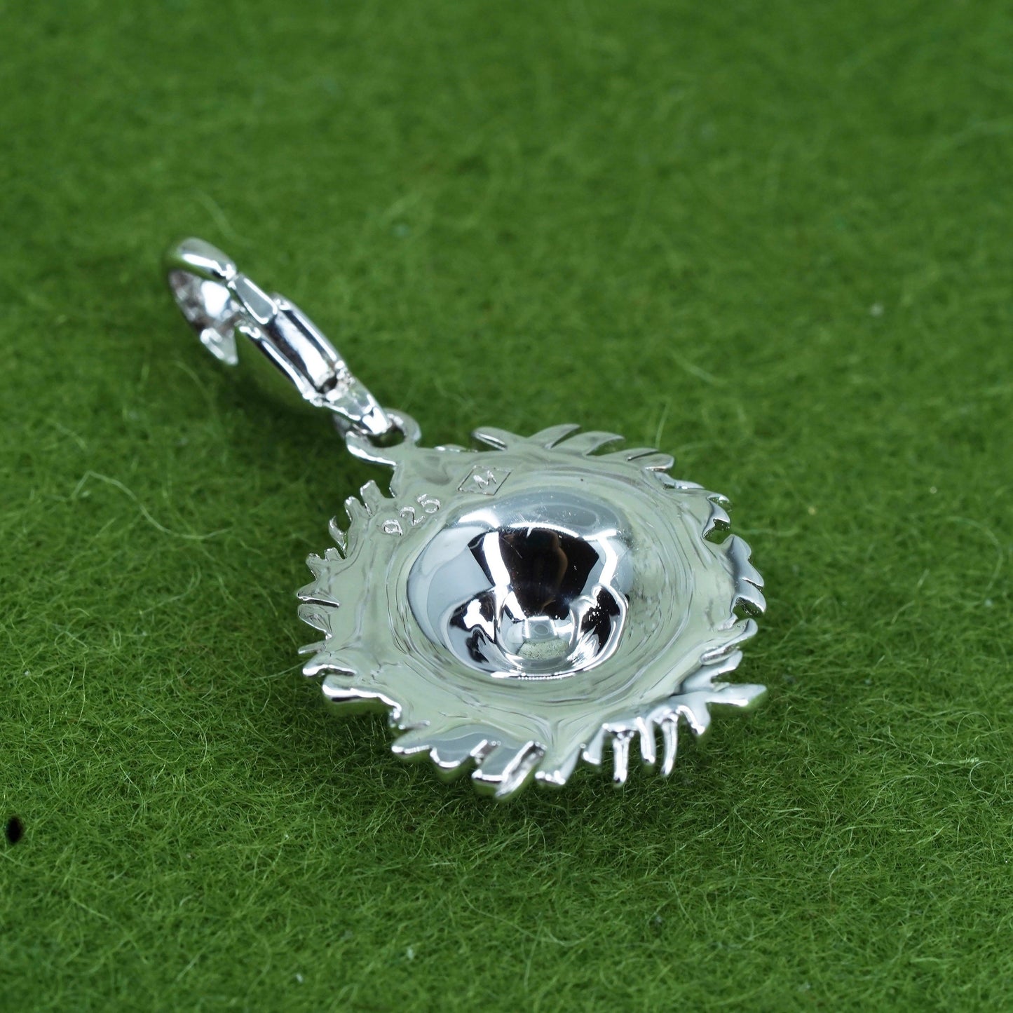Vintage sterling silver handmade charm, 925 straw hat pendant