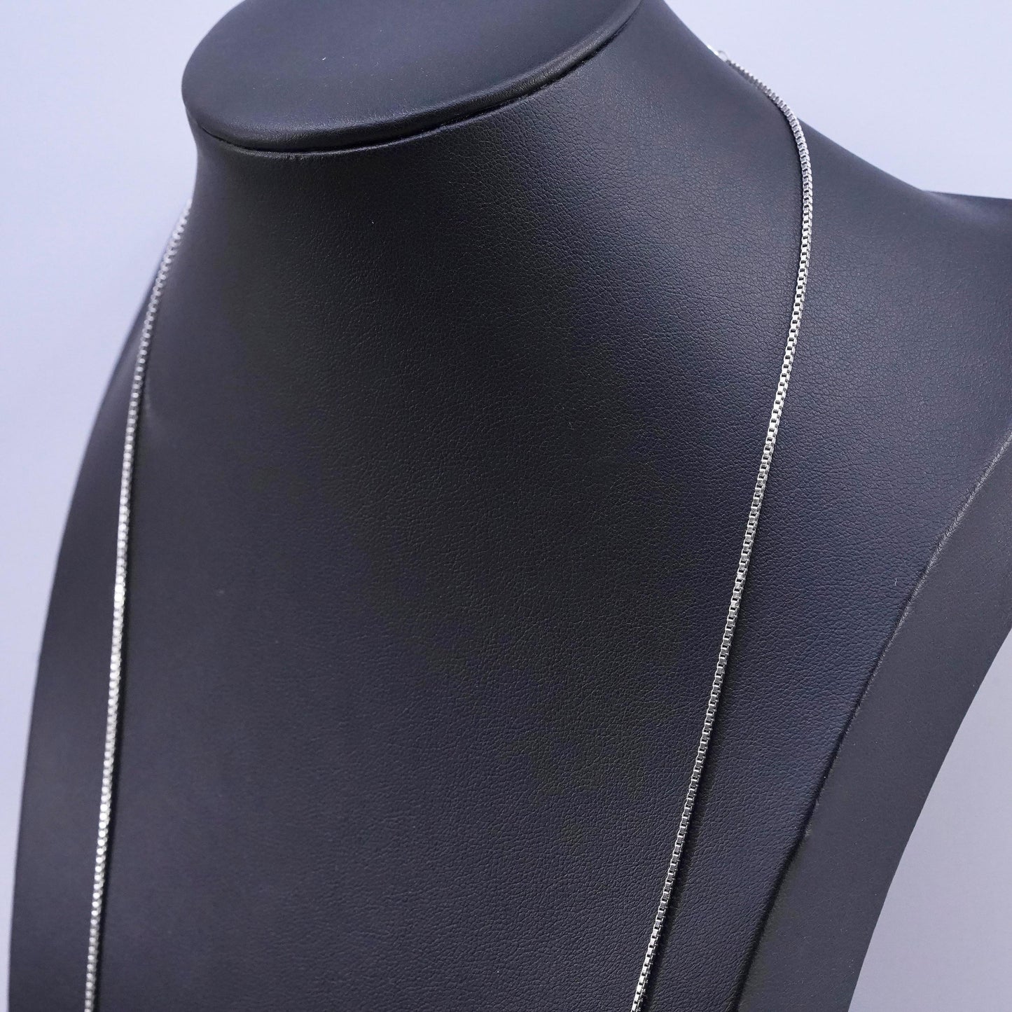 30”, 1mm, vintage Sterling silver handmade necklace, 925 box chain