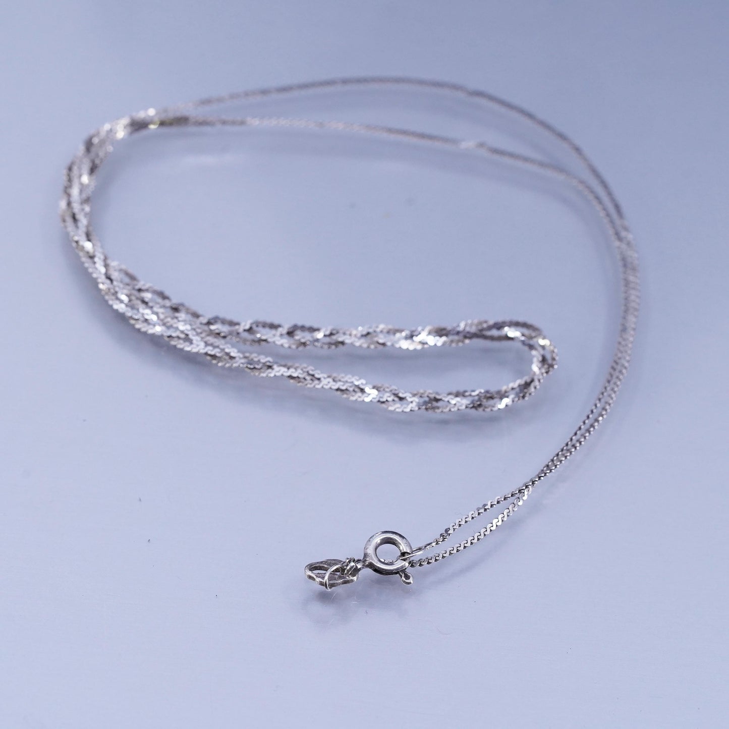 16”, vintage Sterling silver necklace, 925 s link woven braided chain