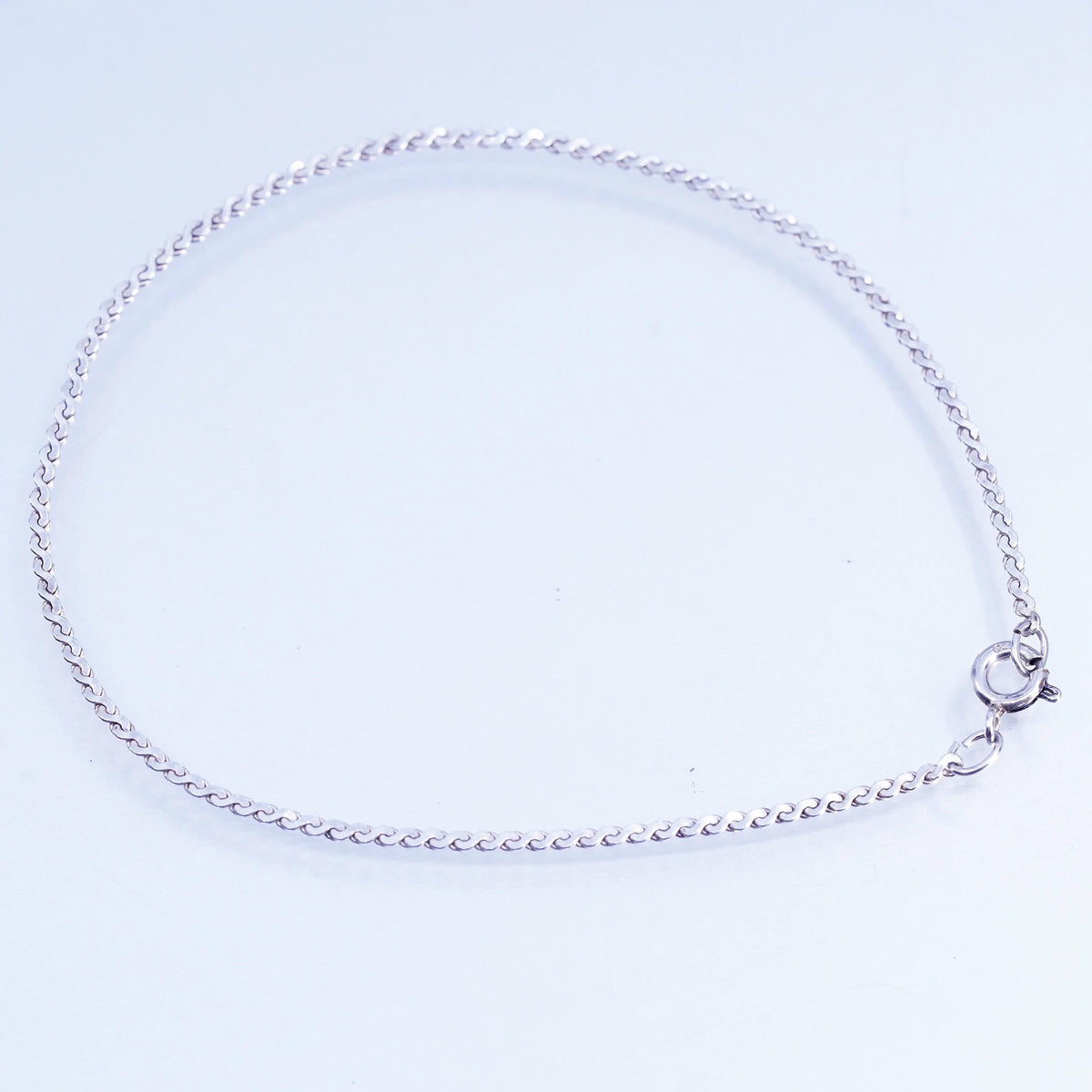 7.25" 1mm, Vintage Italian Sterling 925 silver bracelet, S link chain