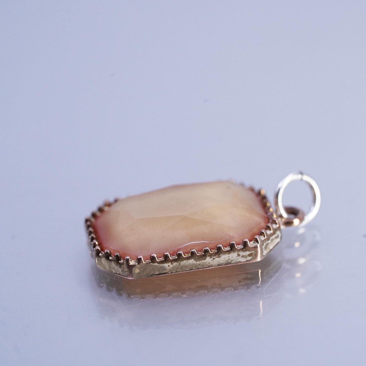 Vintage gold tone charm pendant with orange goldstone