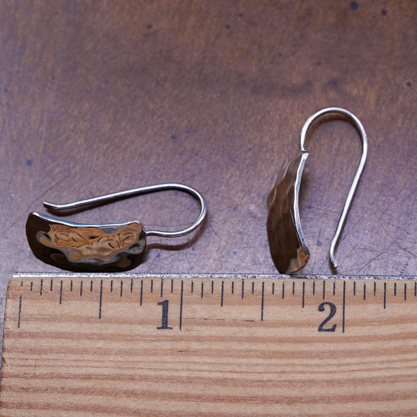 Vintage W0991 Retired Silpada Sterling 925 Silver Hammered rectangular Earrings