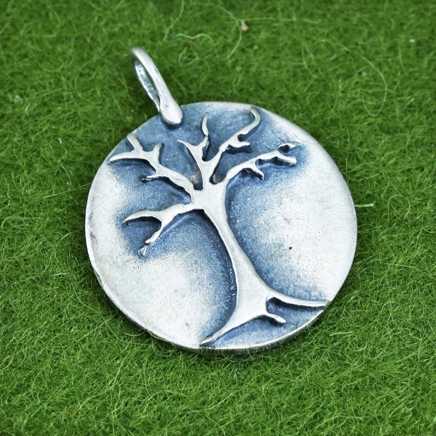 sterling silver handmade pendant, 925 family tree tag charm “remember