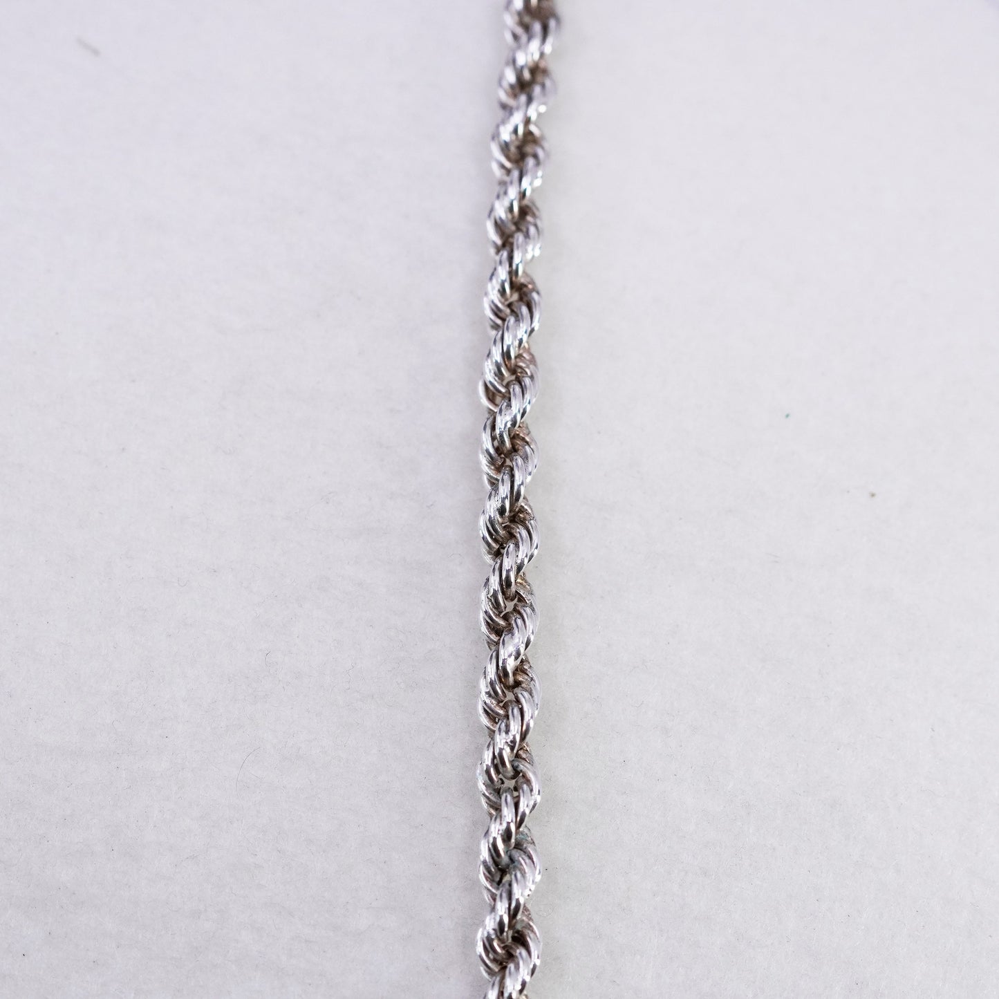24” 7mm, vintage Sterling 925 silver bold rope chain necklace
