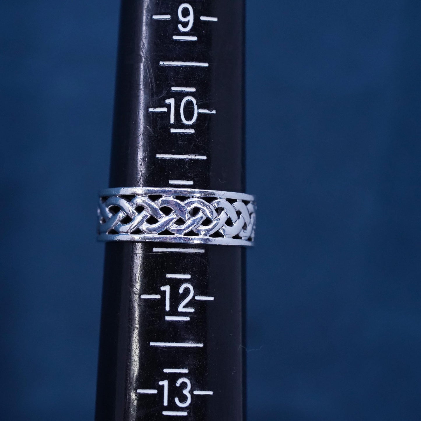 Size 11, vintage Sterling silver handmade ring, irish celtic knot 925 band