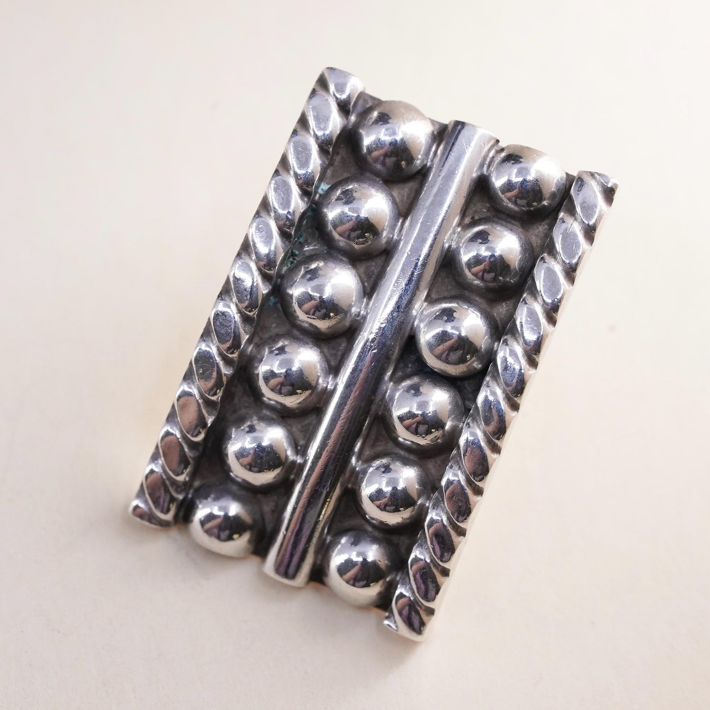 Vintage handmade single earring. Sterling 925 silver beads stud
