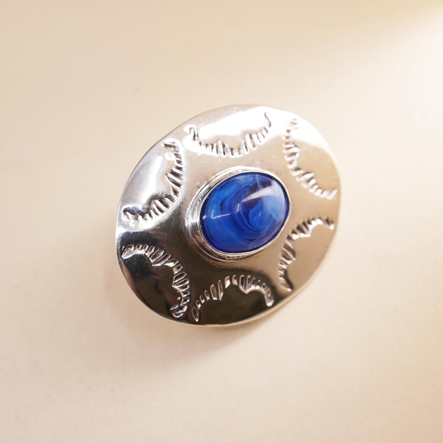Native American Navajo single earring. Navajo Sterling 925 silver stud lapis