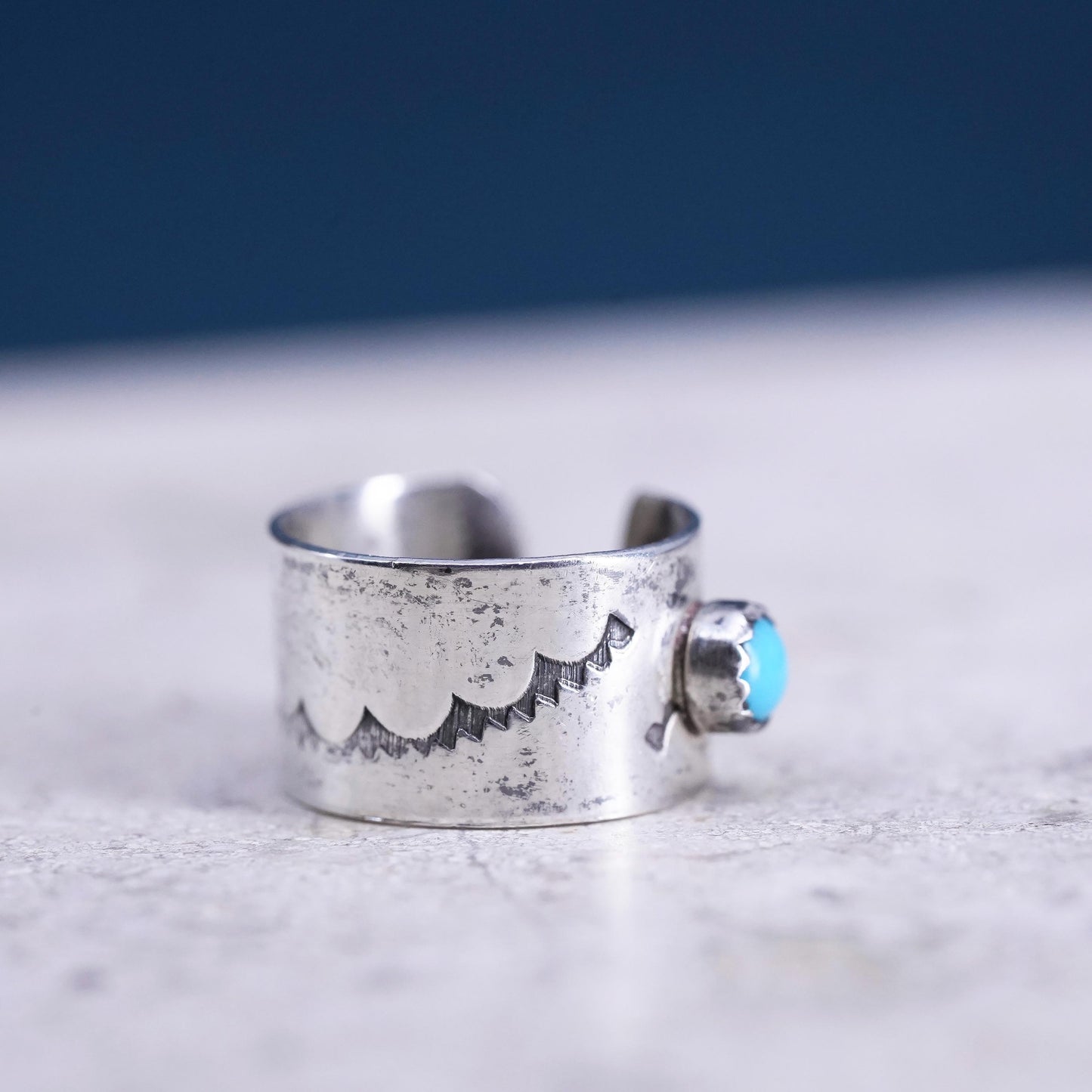 Vintage Native American Sterling 925 silver earrings, ear cuff with turquoise