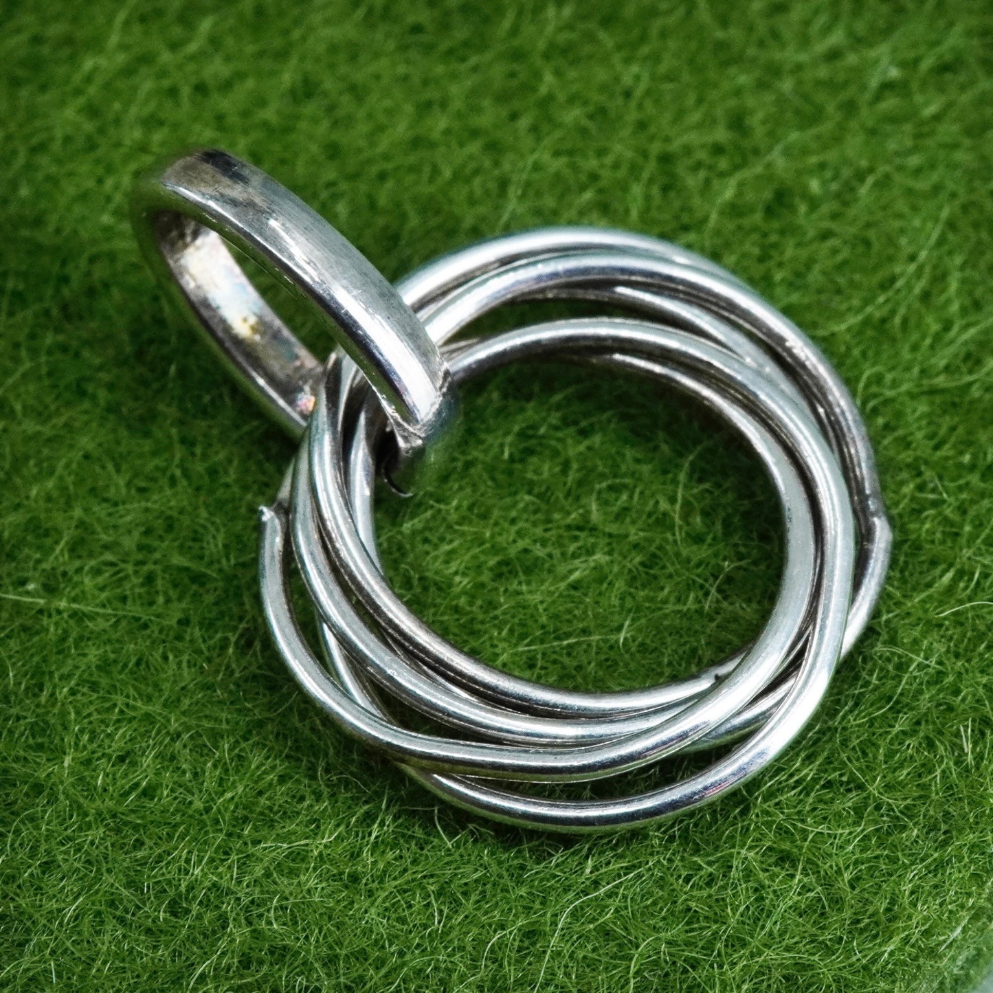 Vintage Sterling silver inspirational quote pendant, 925 entwined circle
