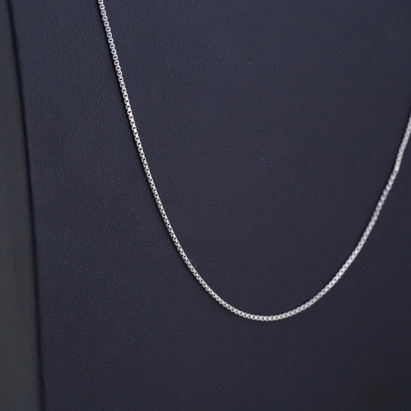 24", 1mm, Vintage Italian sterling 925 silver box chain, necklace