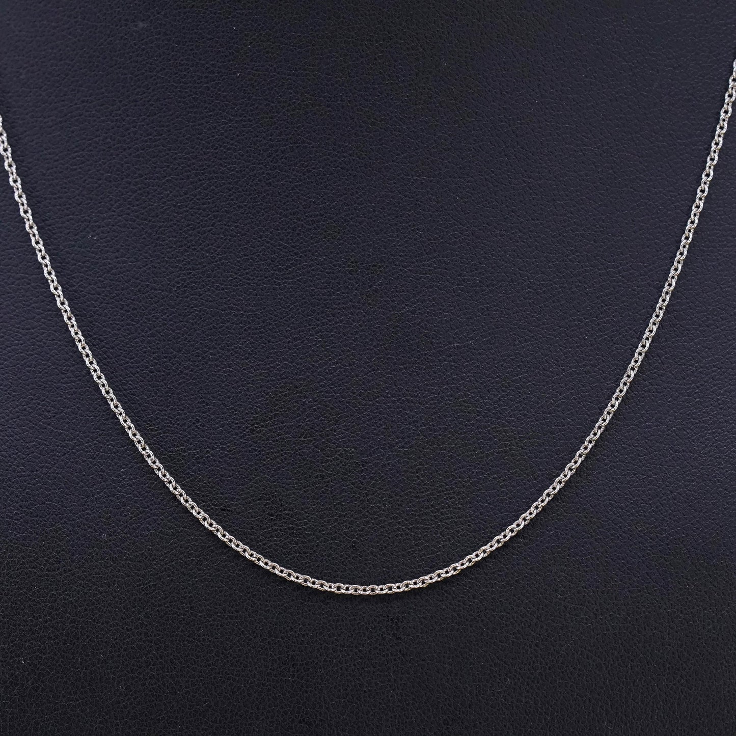 18", 1mm, vintage Sterling silver necklace, Italy 925 circle chain