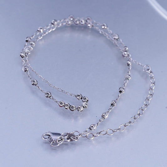 12+3" Italian sterling 925 silver circle, choker collar necklace textured beads