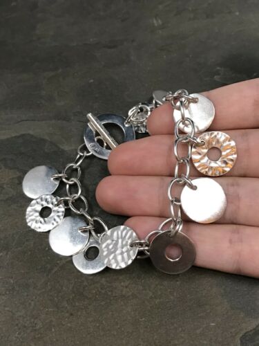 7”, Vintage Simply Living Silver Handmade Bracelet, 925 Silver Bold chain