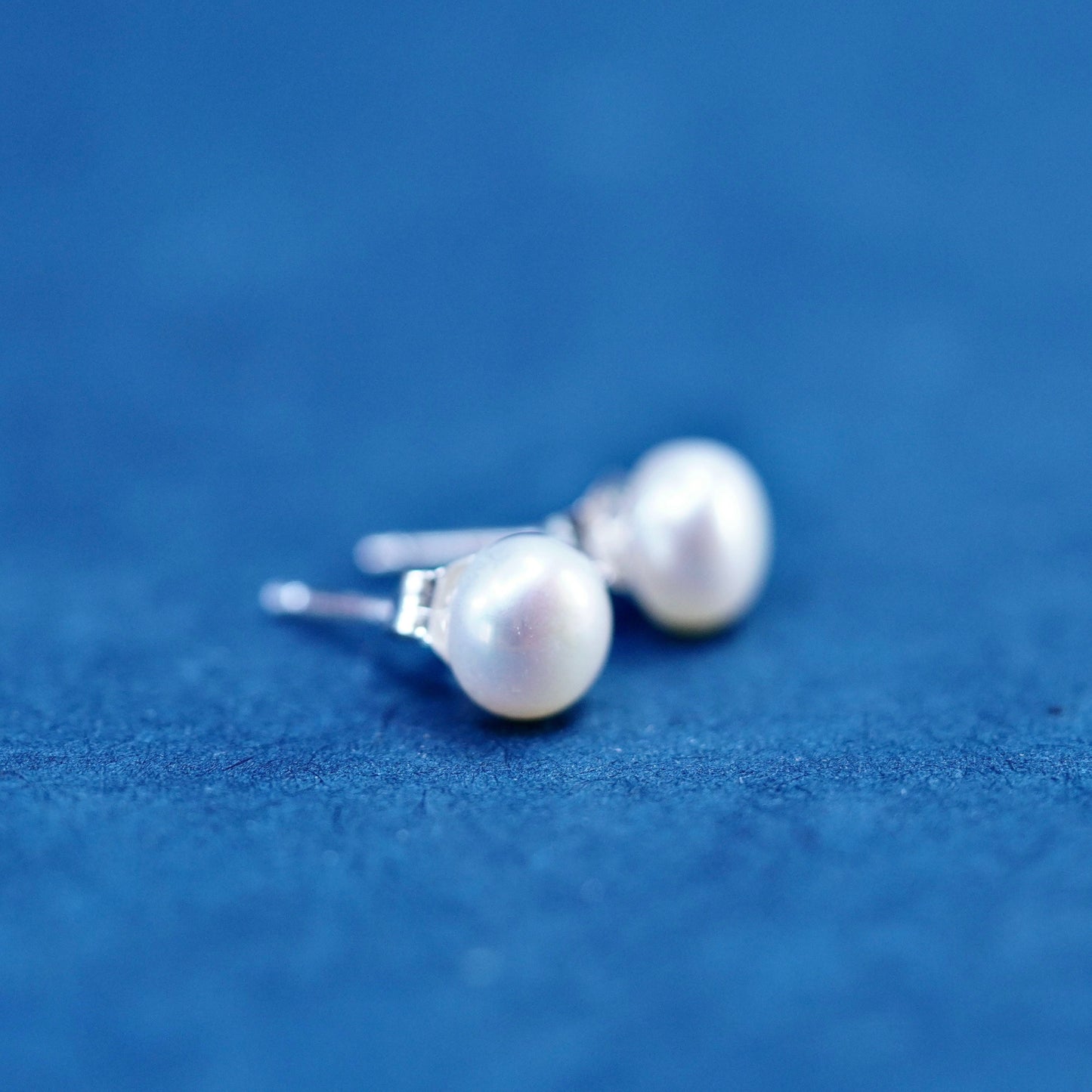 5mm, Sterling 925 silver with freshwater pearl studs earrings