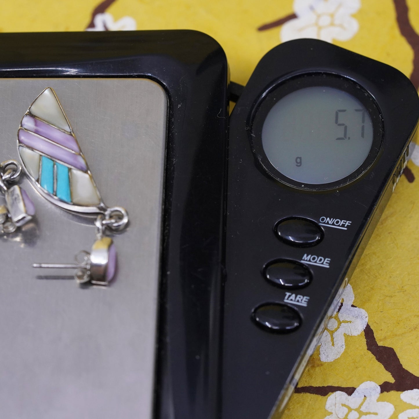 Native American Navajo Sterling silver earrings, southwestern 925 half circle