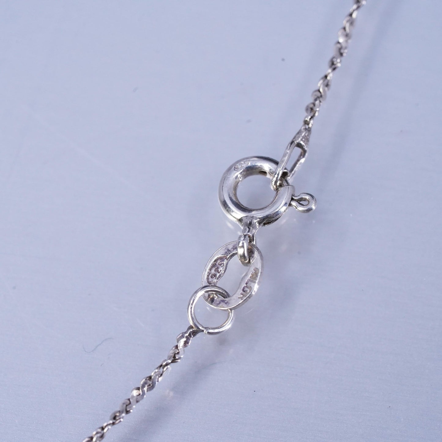 20”, Sterling 925 silver twisted S link necklace with pearl flower pendant