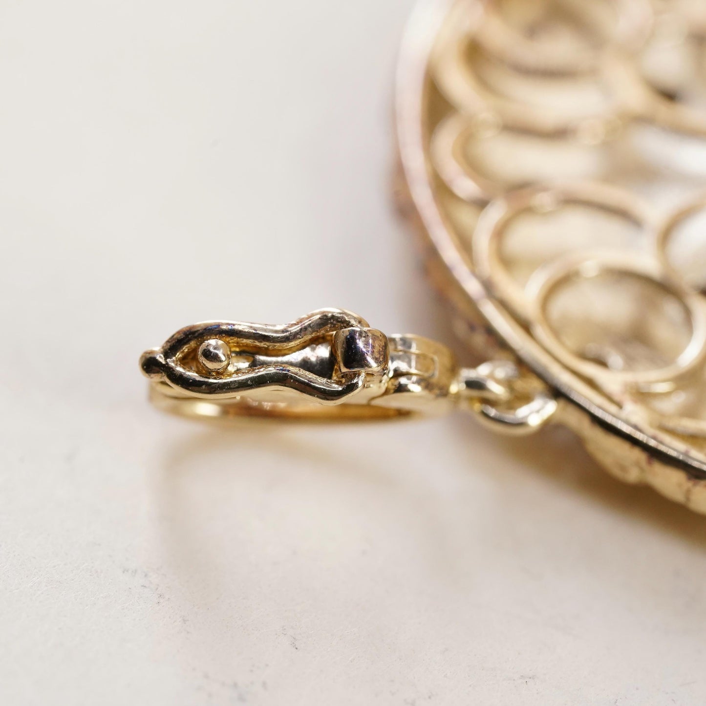 Vintage gold plated Sterling 925 silver textured flower pendant multi gemstones