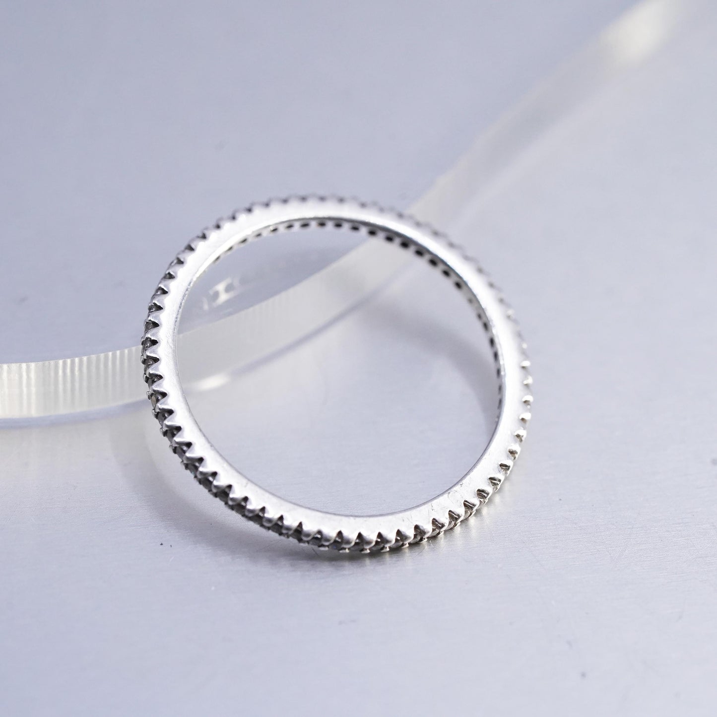 Size 9.5, Silpada Sterling 925 Silver CZ Stackable Eternity Ring R2750