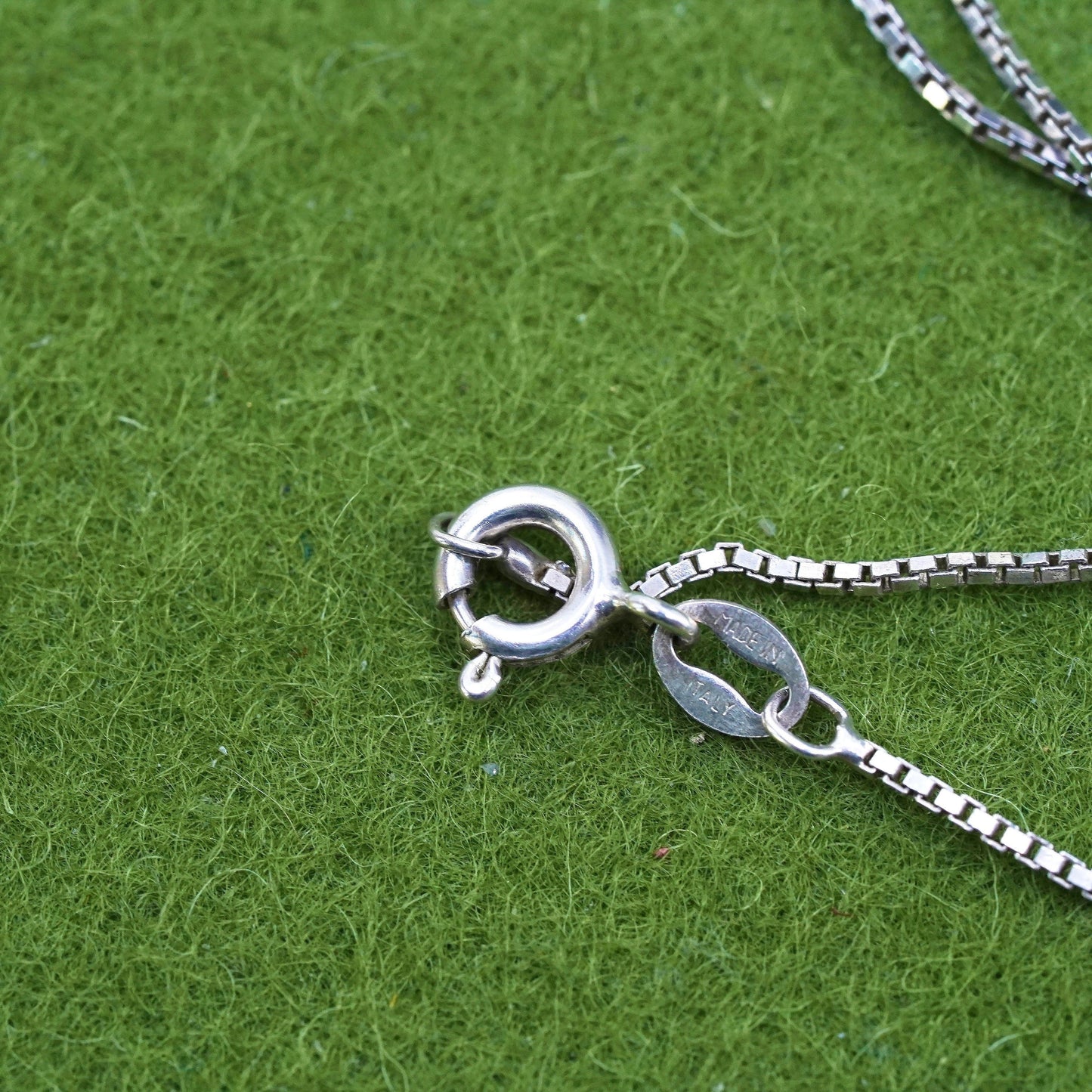 24", 1mm, Vintage Italian sterling 925 silver box chain, necklace