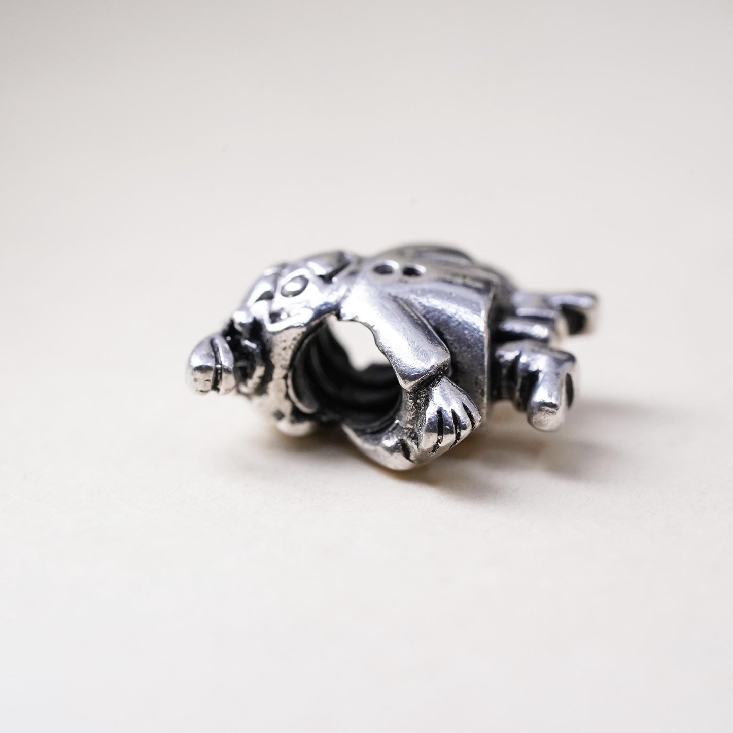 Vintage sterling silver handmade pendant, 925 girl figure bead charm