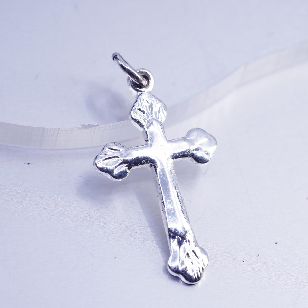 Vintage sterling 925 silver handmade cross charm pendant