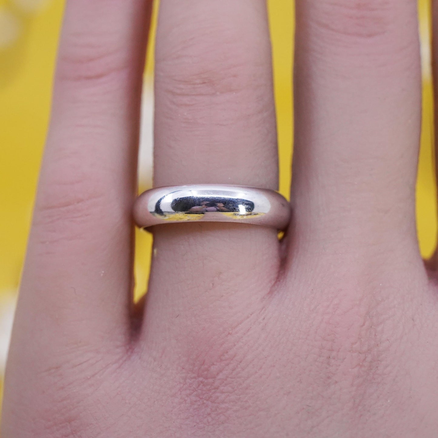 Size 8, vintage rage sterling silver handmade ring, 925 wedding band