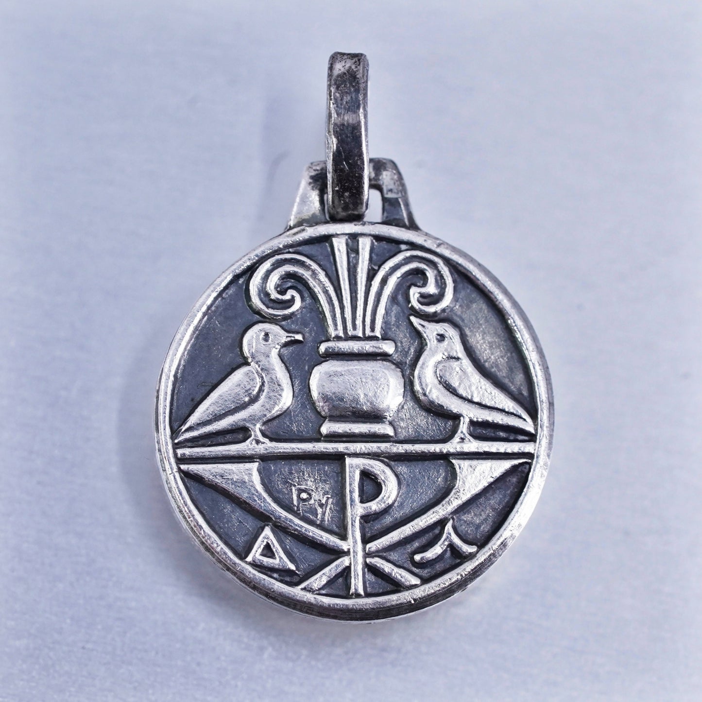 Vintage Sterling silver 925 handmade bird pendant, hummingbird bird charm
