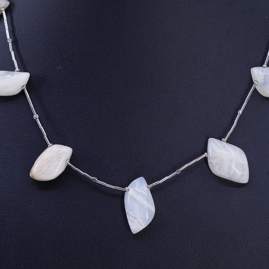 17", vintage southwestern Sterling liquid Silver 925 necklace with agate