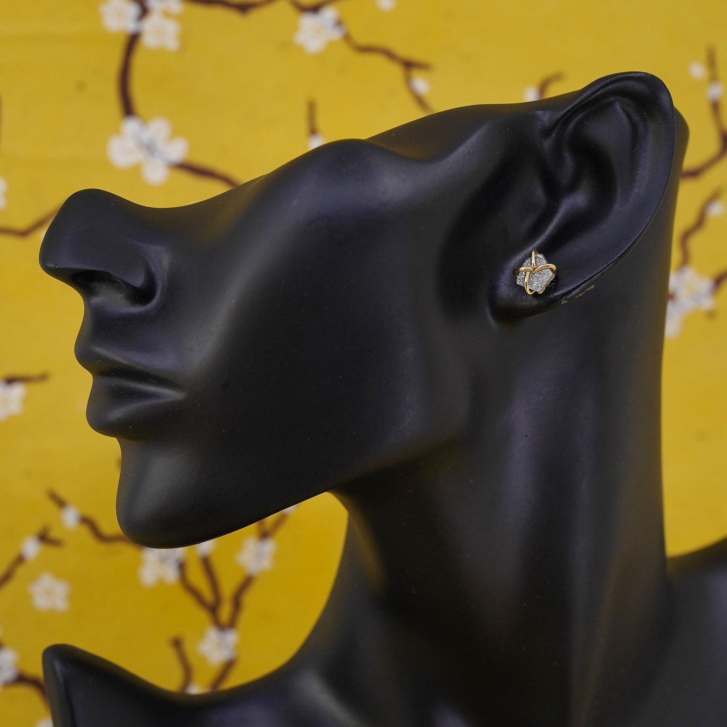 Vermeil gold over Sterling silver natural druzy agate studs, earrings