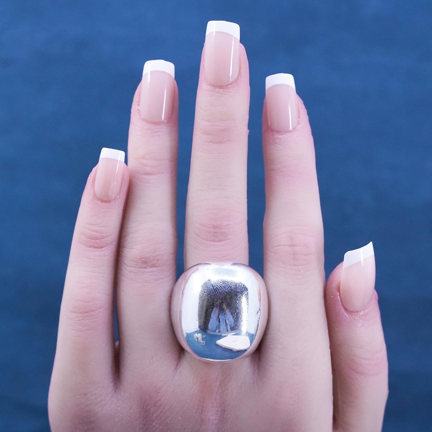 Size 9, vintage Sterling silver handmade ring, 925 statement band