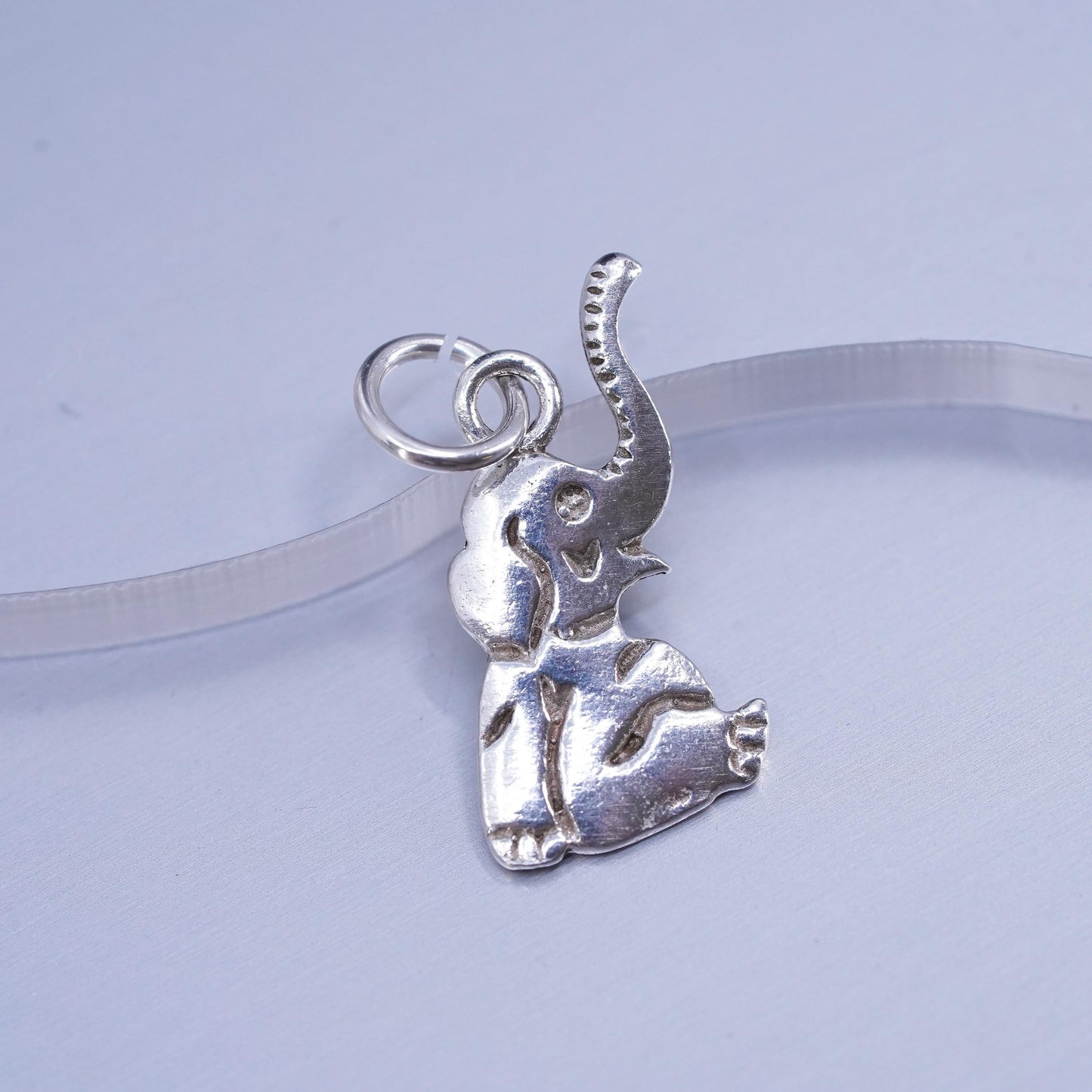 vintage Sterling silver handmade charm, 925 elephant pendant