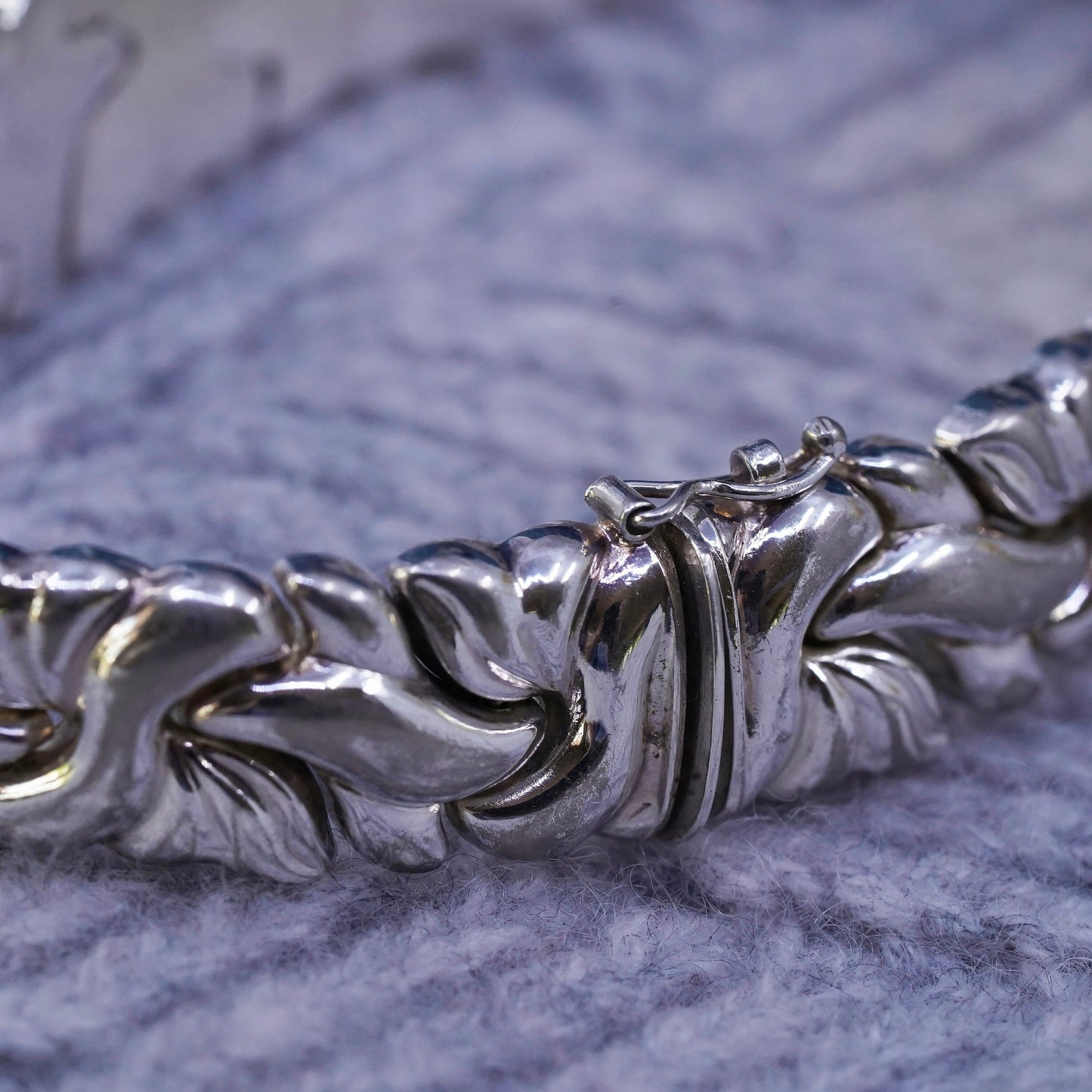 7.5", 13mm, vintage Sterling silver handmade bracelet, 925 tennis bracelet