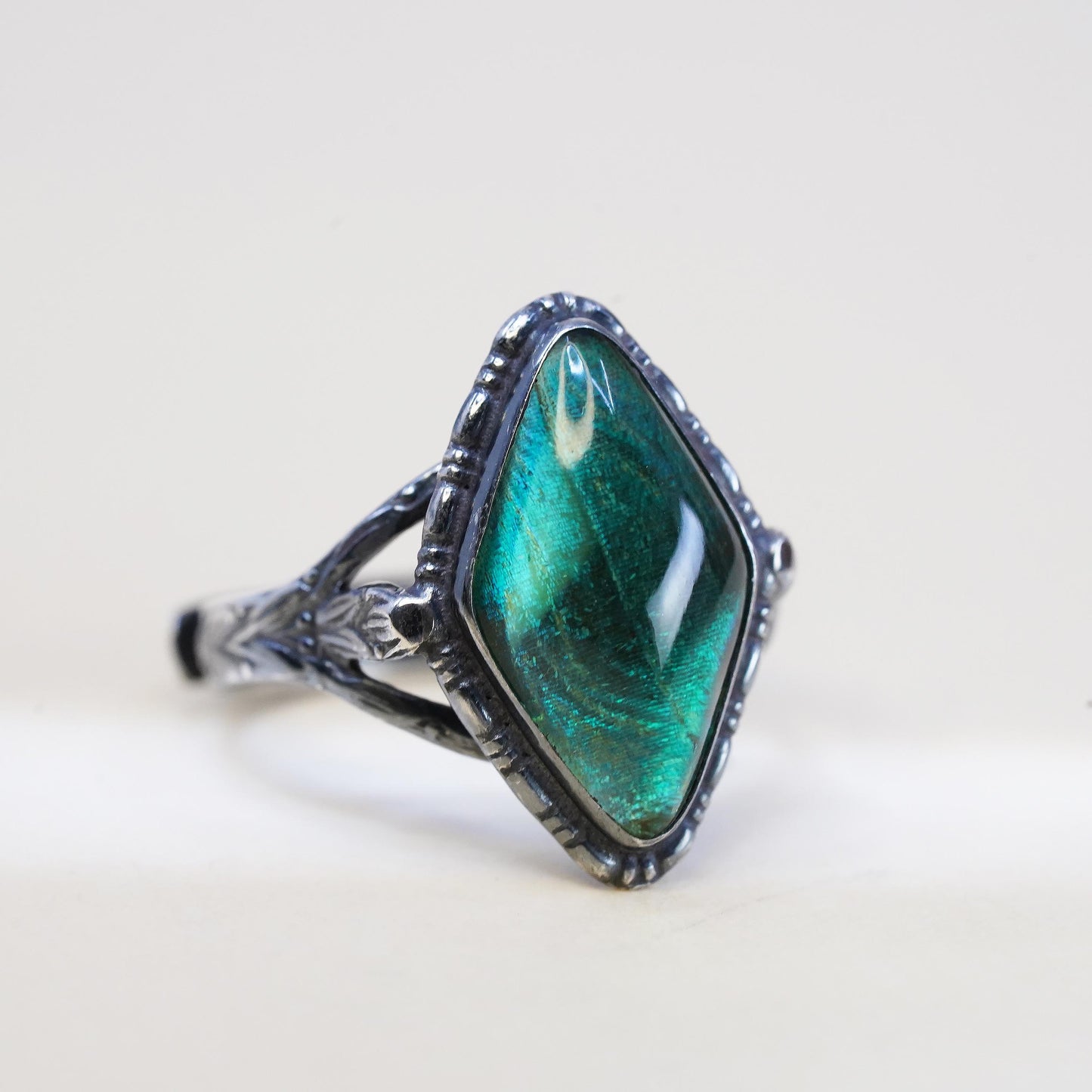 Size adjustable, England oxidized 925 sterling silver wrap ring butterfly wing