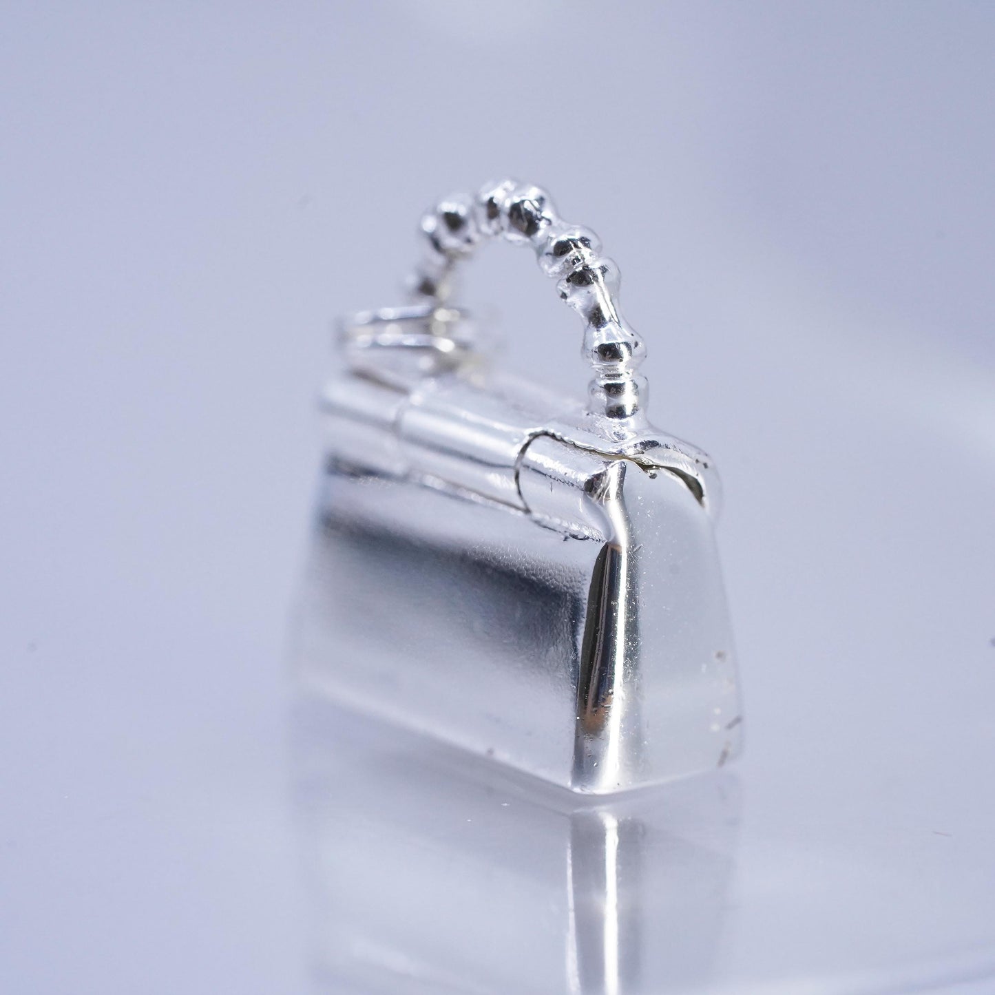vintage Sterling 925 silver handmade purse bag locket pendant