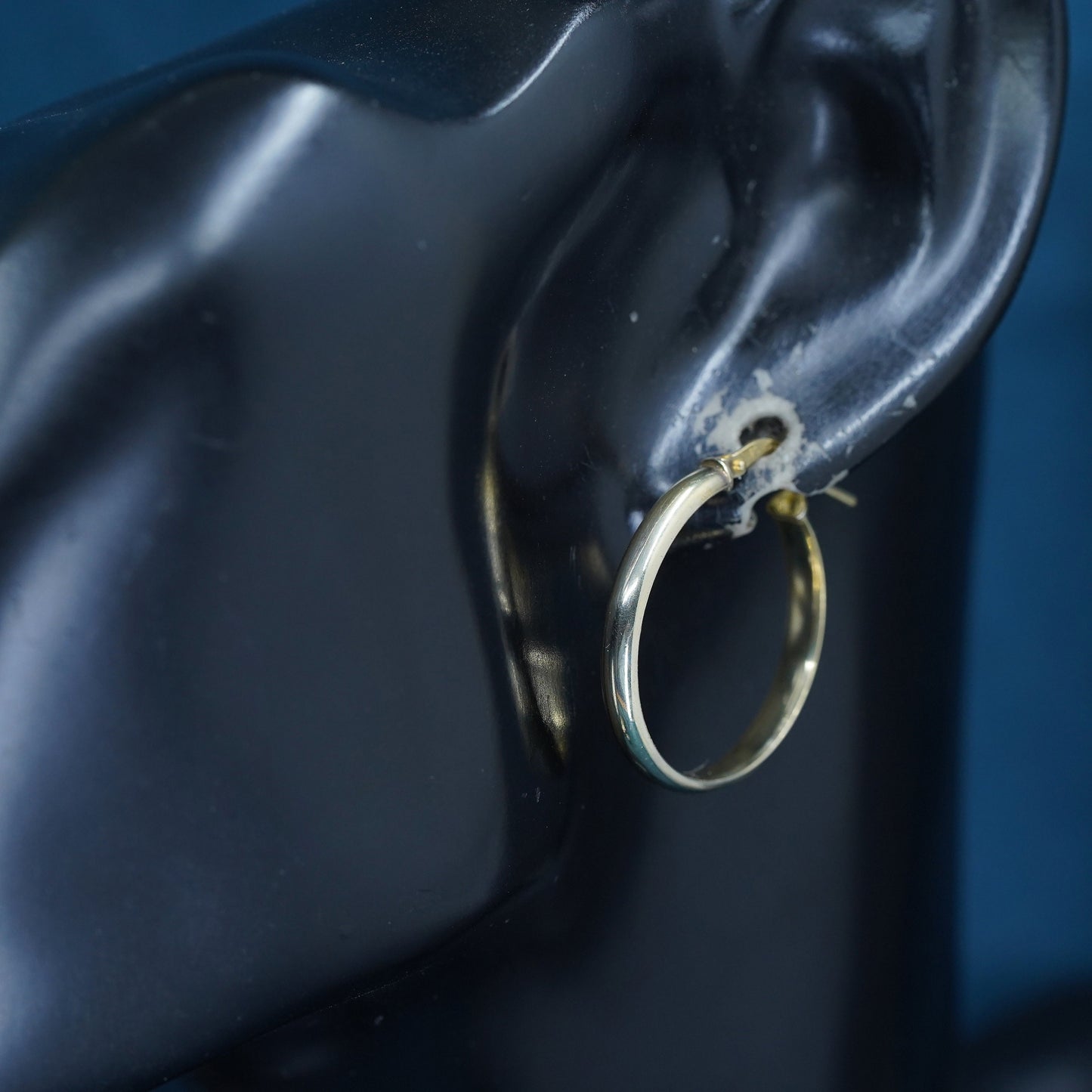 1” Vintage vermeil gold over Sterling silver hoop earrings, 925 huggie