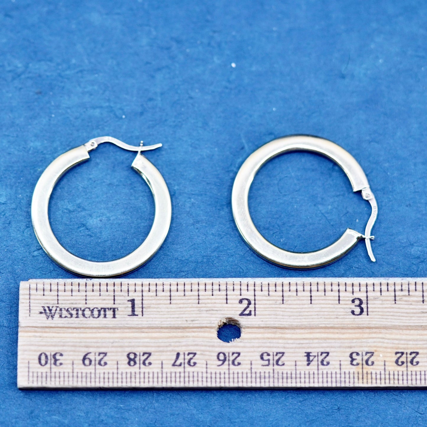 1.25”, vermeil gold filled Sterling 925 silver flatten hoop earrings, huggie