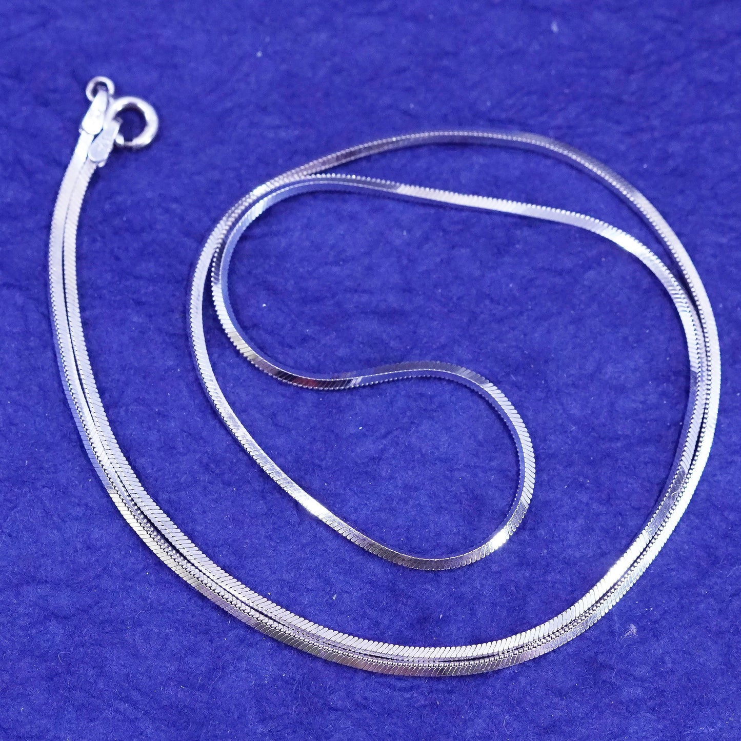 20”, 1mm, vintage Sterling silver handmade necklace, 925 Square snake chain