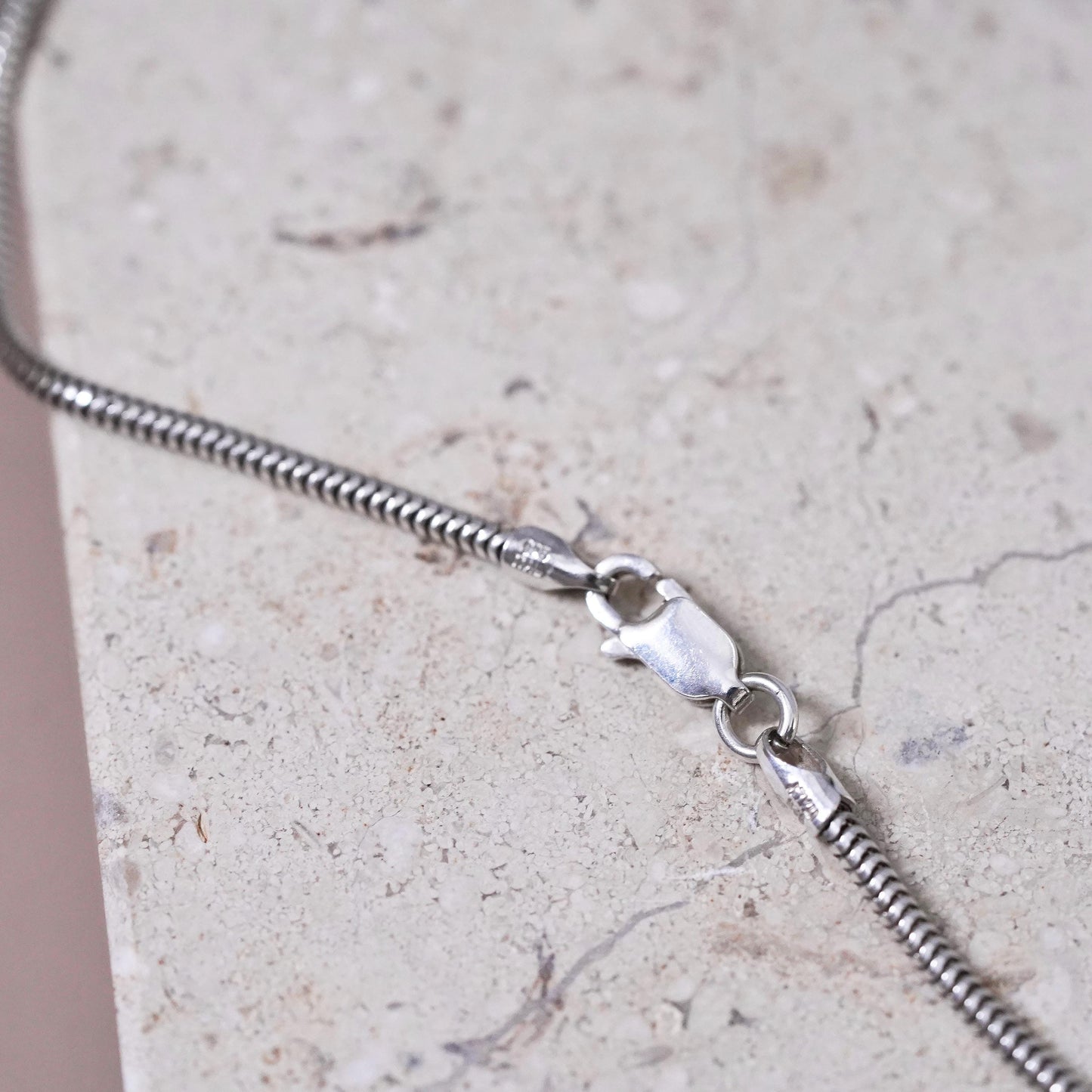 20", 2mm, vintage Italian Sterling silver handmade necklace, 925 snake chain