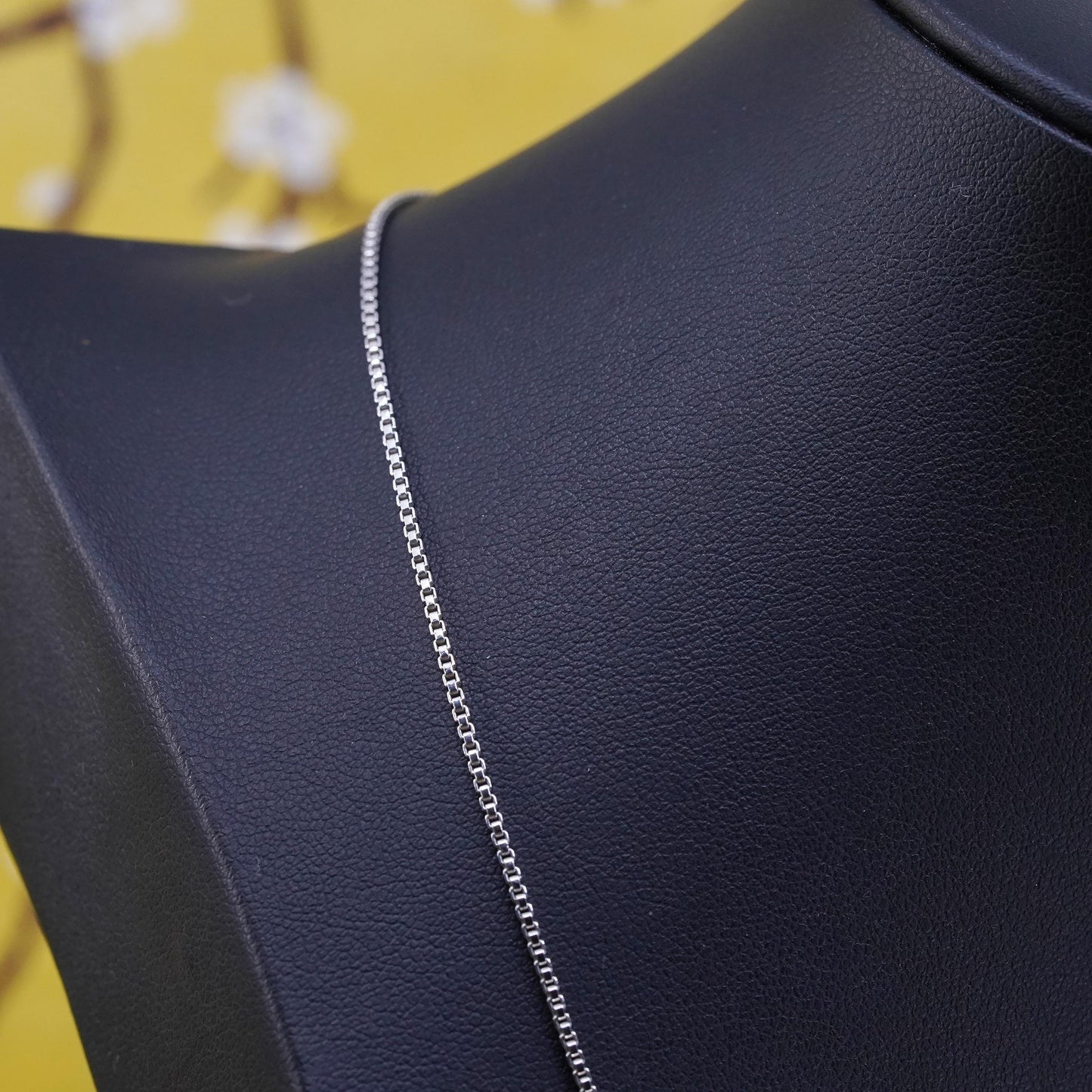 18", 1mm, Vintage Sterling silver box chain, Italy 925 necklace