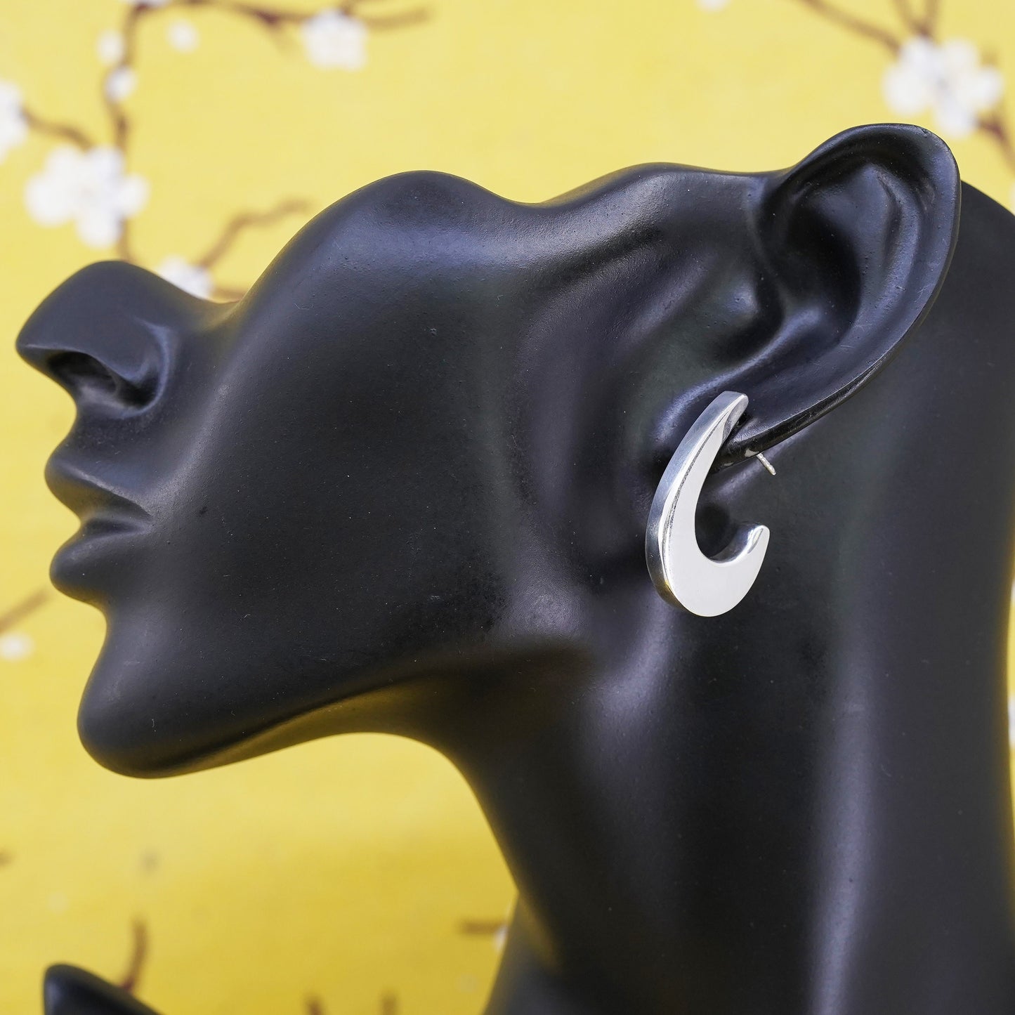 1", Sterling silver handmade hoop earrings, 925 huggie studs