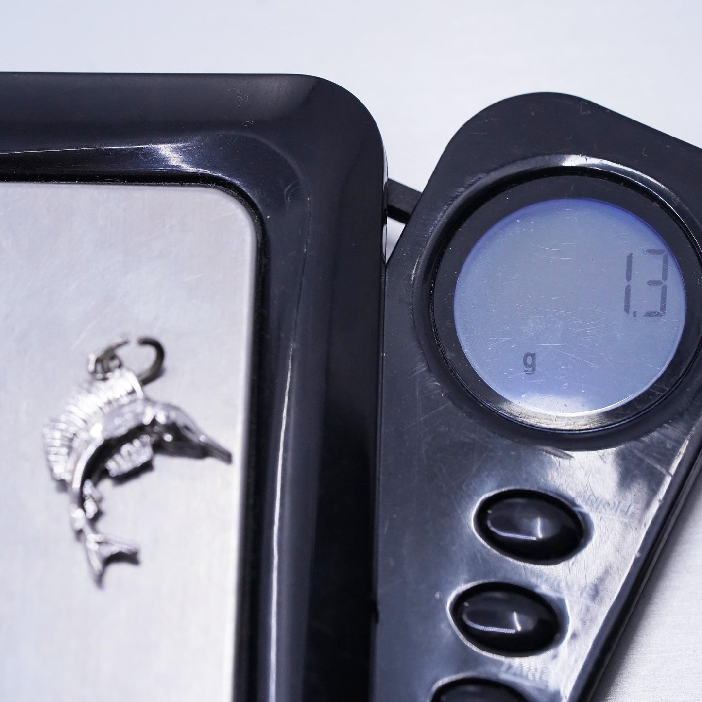 Vintage Sterling silver handmade pendant, 925 swordfish fish charm